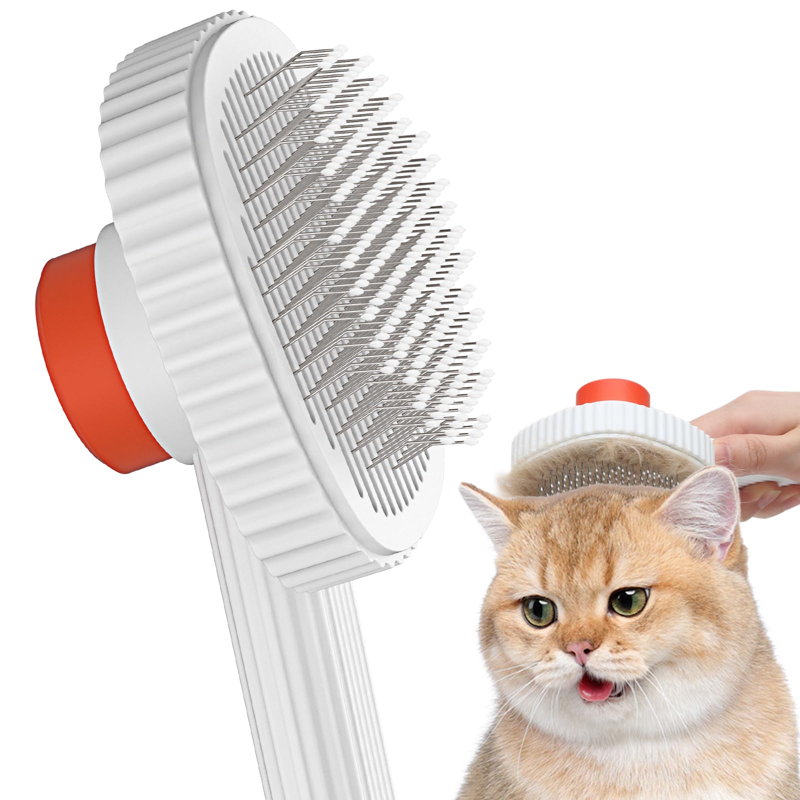 ACE2ACE Spazzola Autopulente per Gatti e Cani per Pelo Lungo e Corto Orange | Cardatore per Gatto e Cane, Spazzola Rimuove Sottopelo per Barboncino, Golden Retriever, Labrador, Hu…