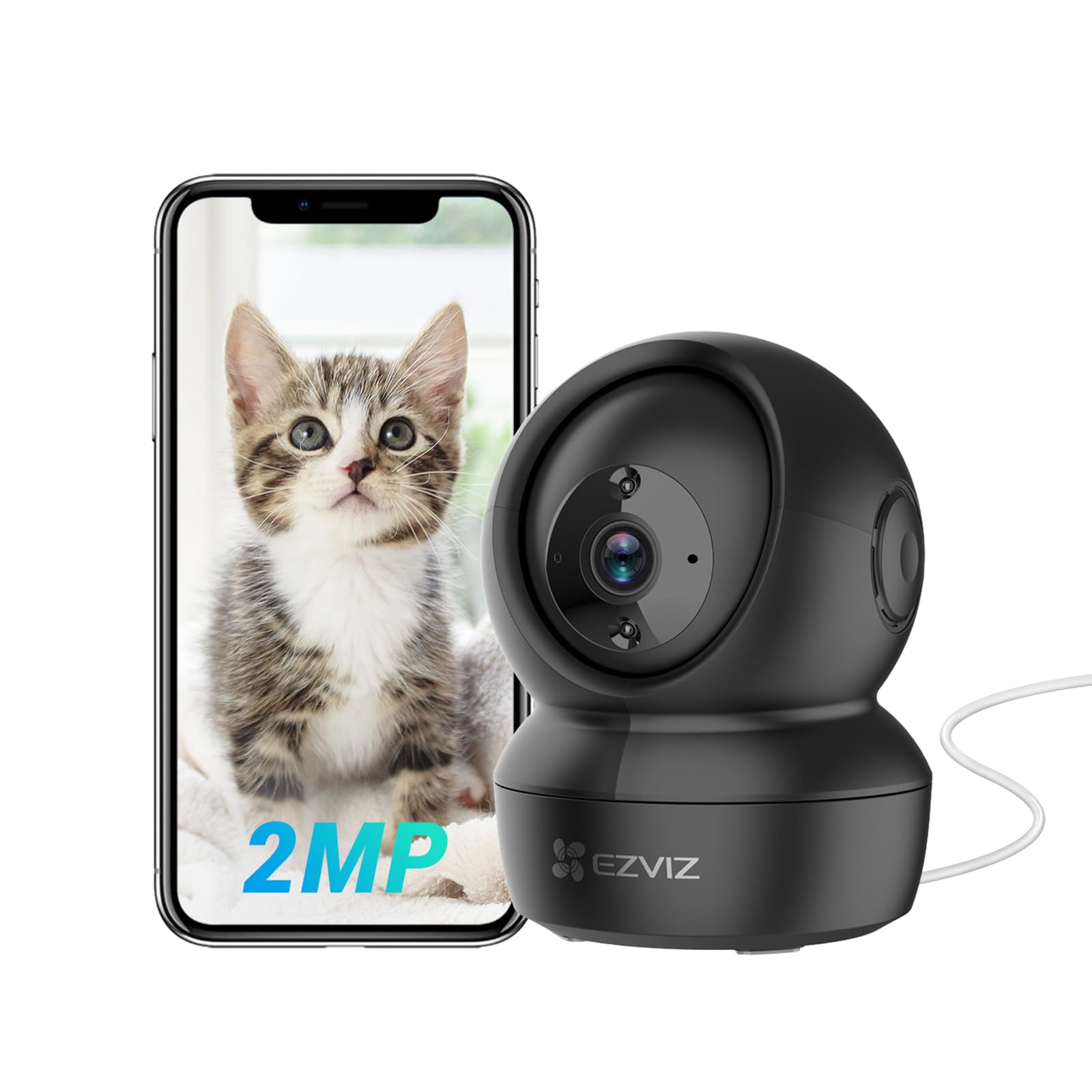 EZVIZ C6N Telecamera Wi-Fi Interno 1080p Videocamera Sorveglianza Interno Pan/Tilt/Zoom Compatibile con Alexa, Rotazione a 360°, Visione Notturna, Tracciamento del Movimento e Aud…
