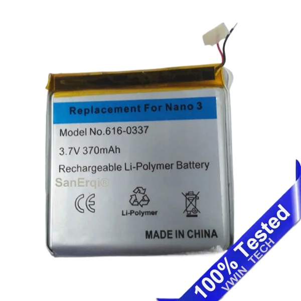 Per sostituzione batteria Nano 3 Sostituzione batteria agli ioni di litio da 3,7 V per batteria iPod Nano 3 di terza generazione