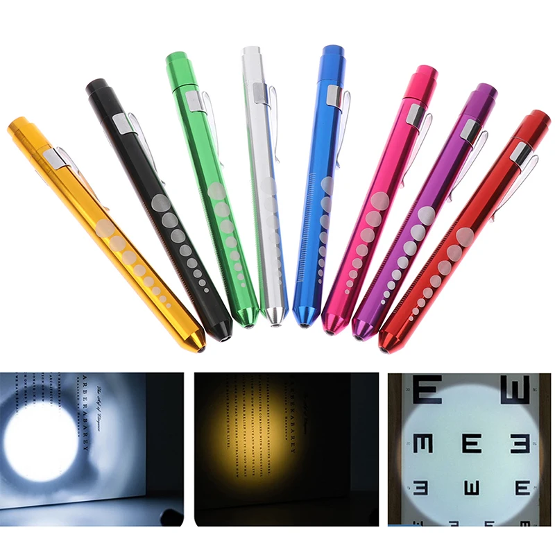 Luce per penna per xaminazione orale, torcia per penna, luce per penna per esame della pupilla, luce per penna medica con indicatore e righello per pupilla