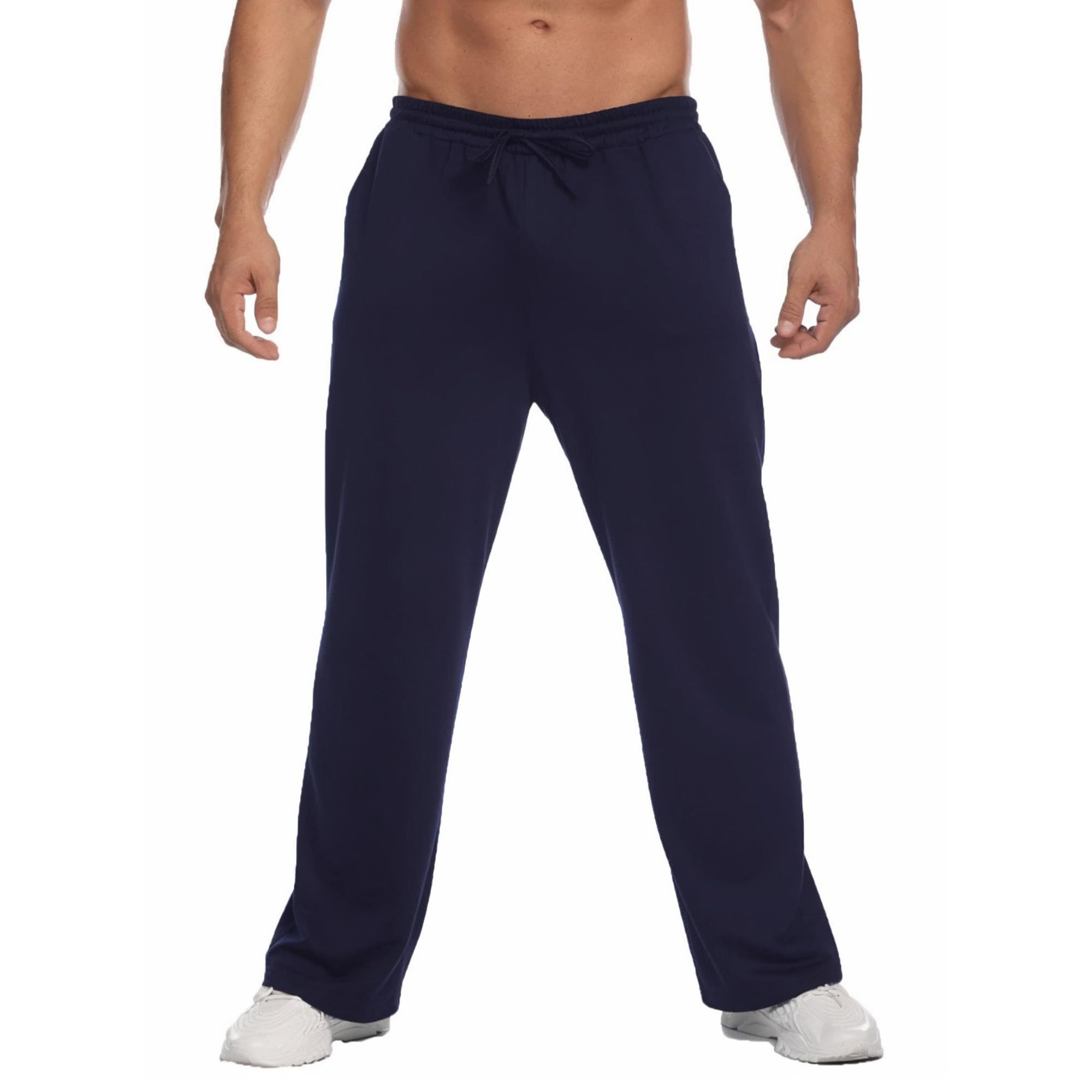 PINSPARK Jogger in Cotone Uomo Pantaloni Sportivi Lunghi a Gamba Larga | Traspiranti, Leggeri E Morbidi, L'Uso Quotidiano, Il Fitness E L'Allenamento, Con Vita Elasticizzata, Coul…