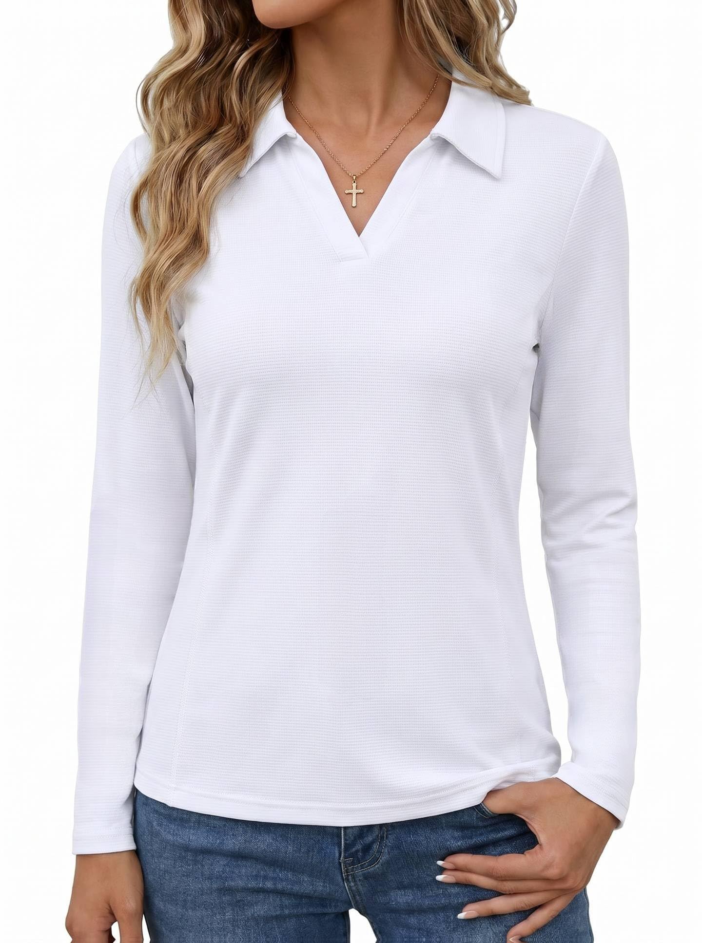 PINSPARK Polo Deportivo Donna UPF 50+ Camiseta Traspirante Asciugatura Rapida