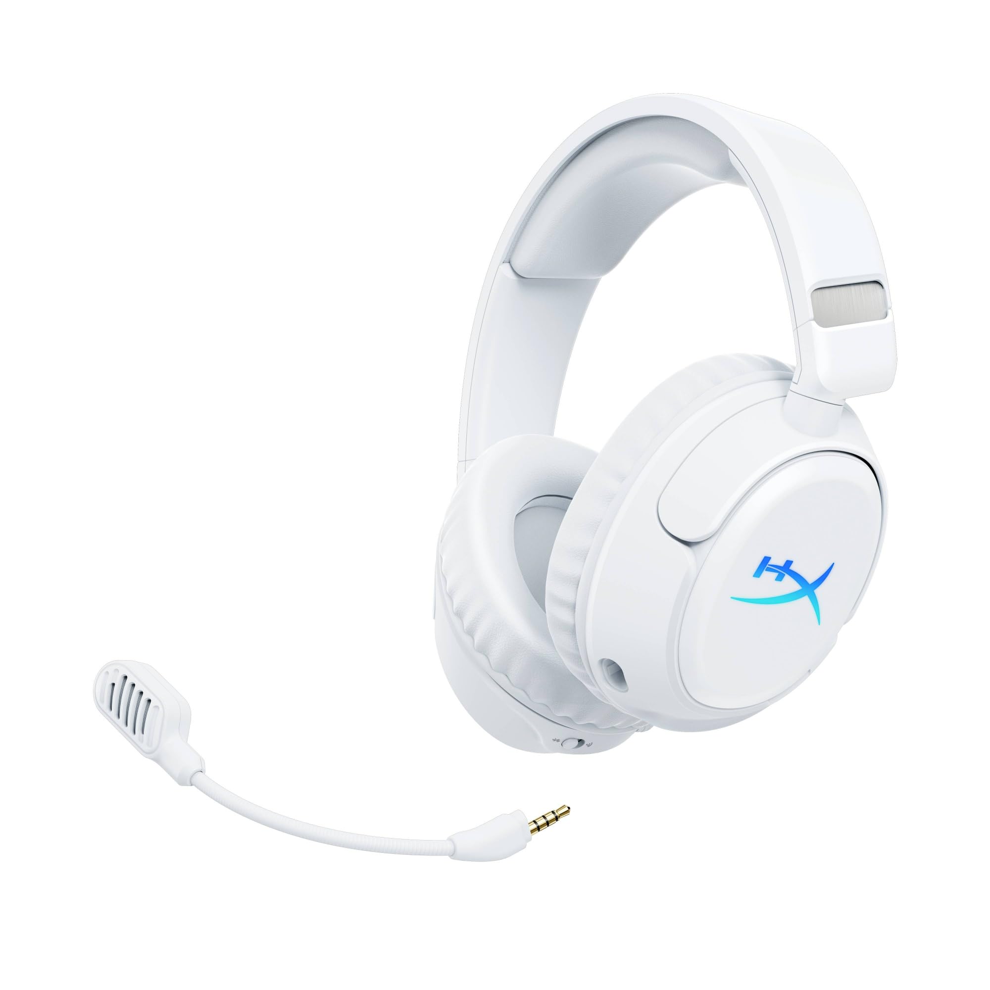 HyperX Cloud Flight 2, Cuffie Gaming Wireless, Luci RGB Personalizzabili | Batteria fino a 100 Ore, Wireless 2,4 GHz, Bluetooth, Instant Pair, PC/PS/Switch, Bianca