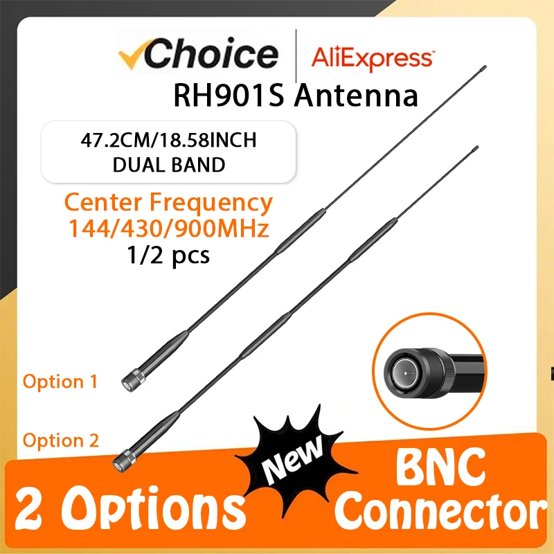 Antenna BNC Soft Whip RH901S Antenna per Cobra Midland Uniden Maxon Presidente Anytone Palmare Radioamatori portatile Walkie Talkie