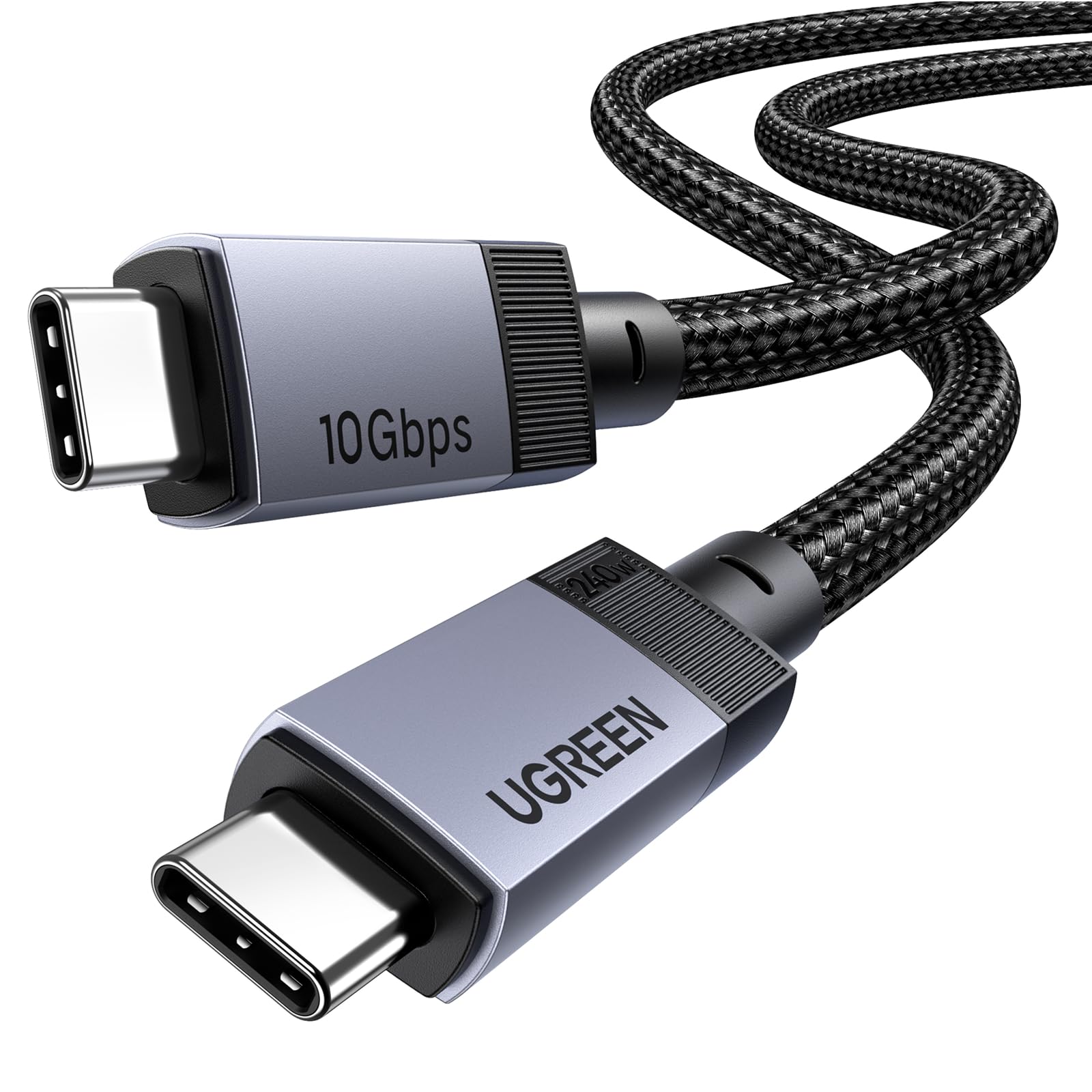 UGREEN Cavo USB C Video 4K@60Hz 10Gbps 240W Ricarica Rapida PD 3.1 (1M) | Type C in Nylon, Compatibile con Macbook Air, HP, ASUS, iPhone 17 Pro Max Air/16/15, Galaxy S26/S25 Ultra…