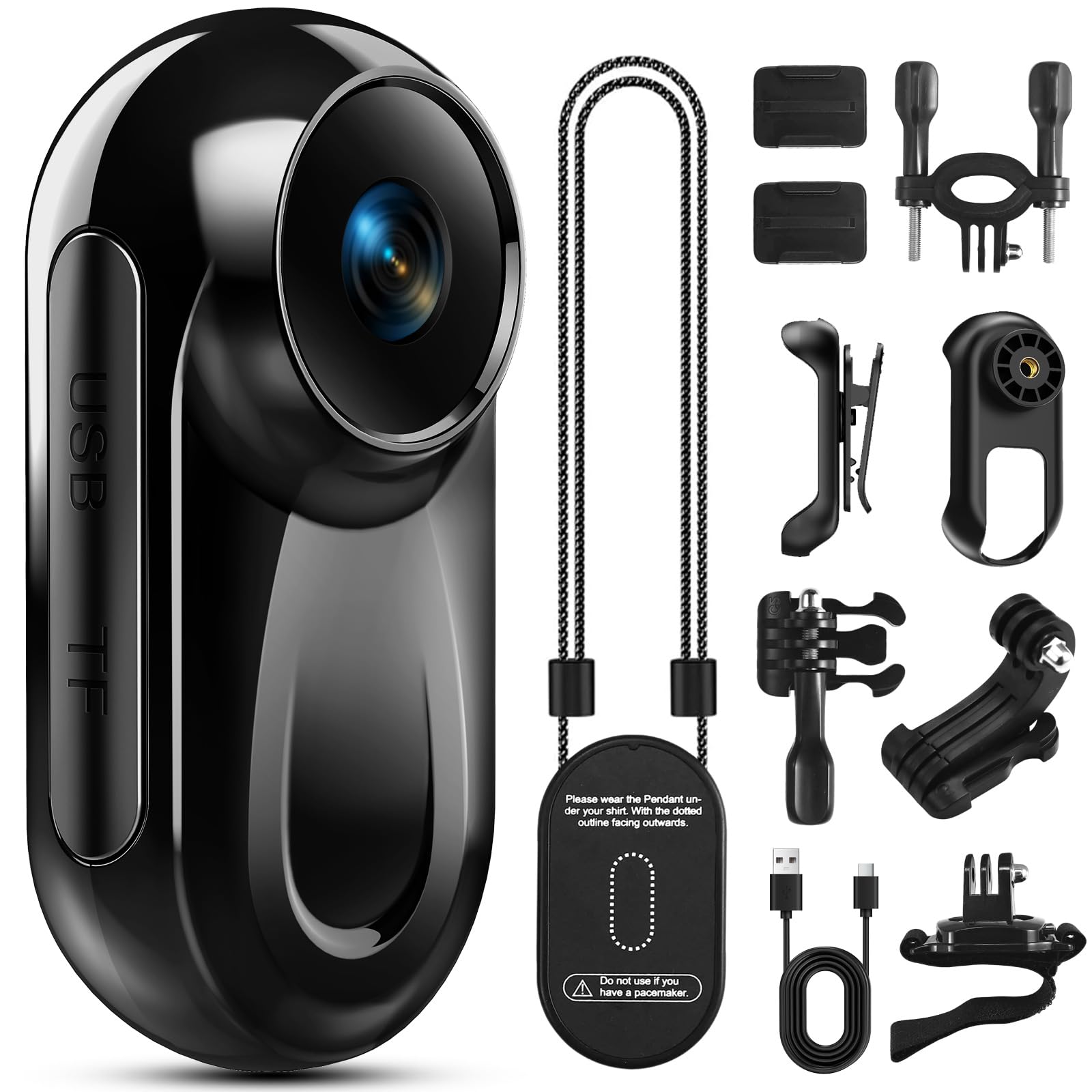 zakotu Pocket Body Cam Compatta con Clip Girevole a 360° Clip Magnetica | Mini Action Cam 1080P, Grandangolo 120°, Vlog Bodycam, Multifunzione Fotocamera POV per Casco Moto, Viagg…