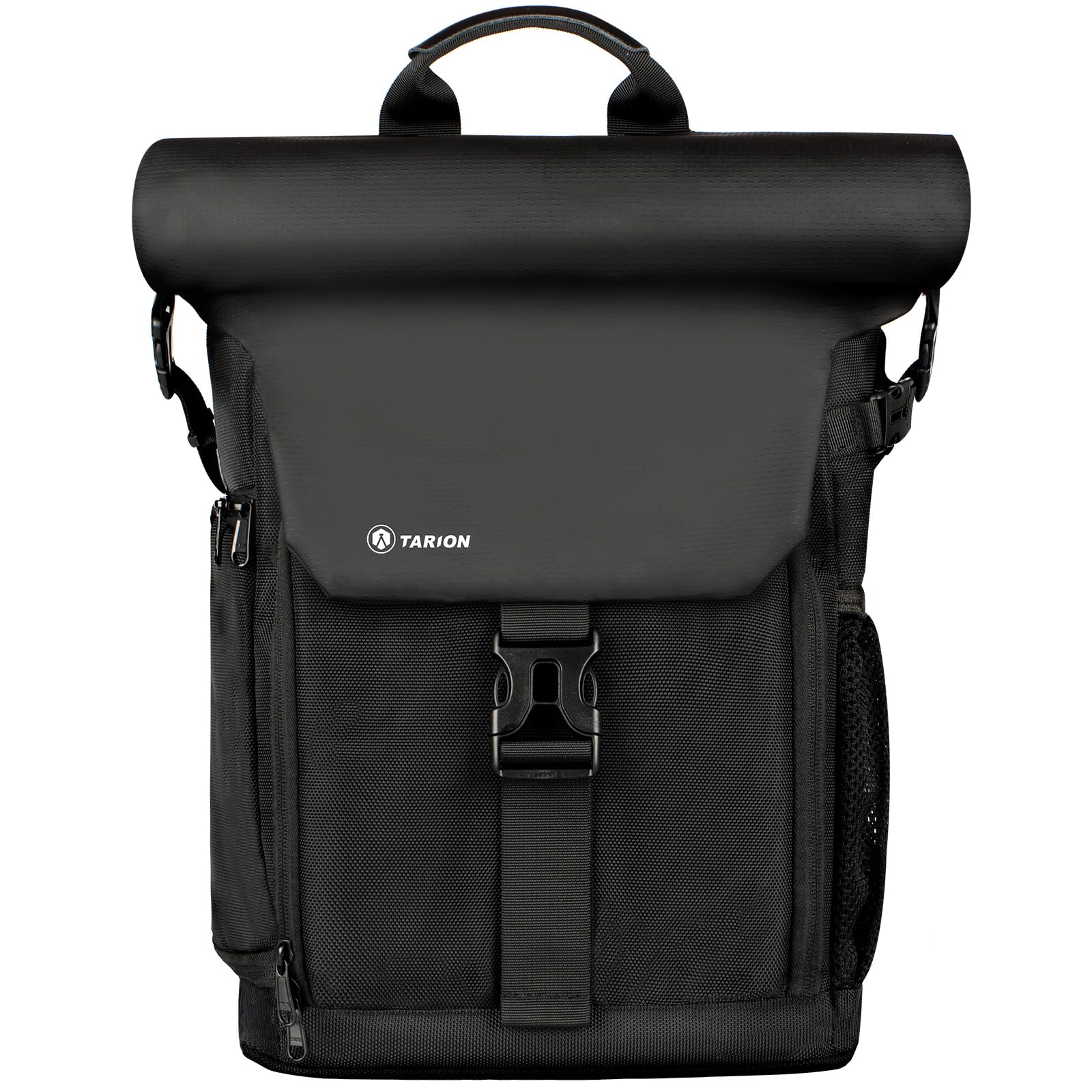 TARION Zaino per fotocamera Rolltop impermeabile per fotocamera DSLR zaino con custodia per laptop da 15,6 pollici e custodia antipioggia