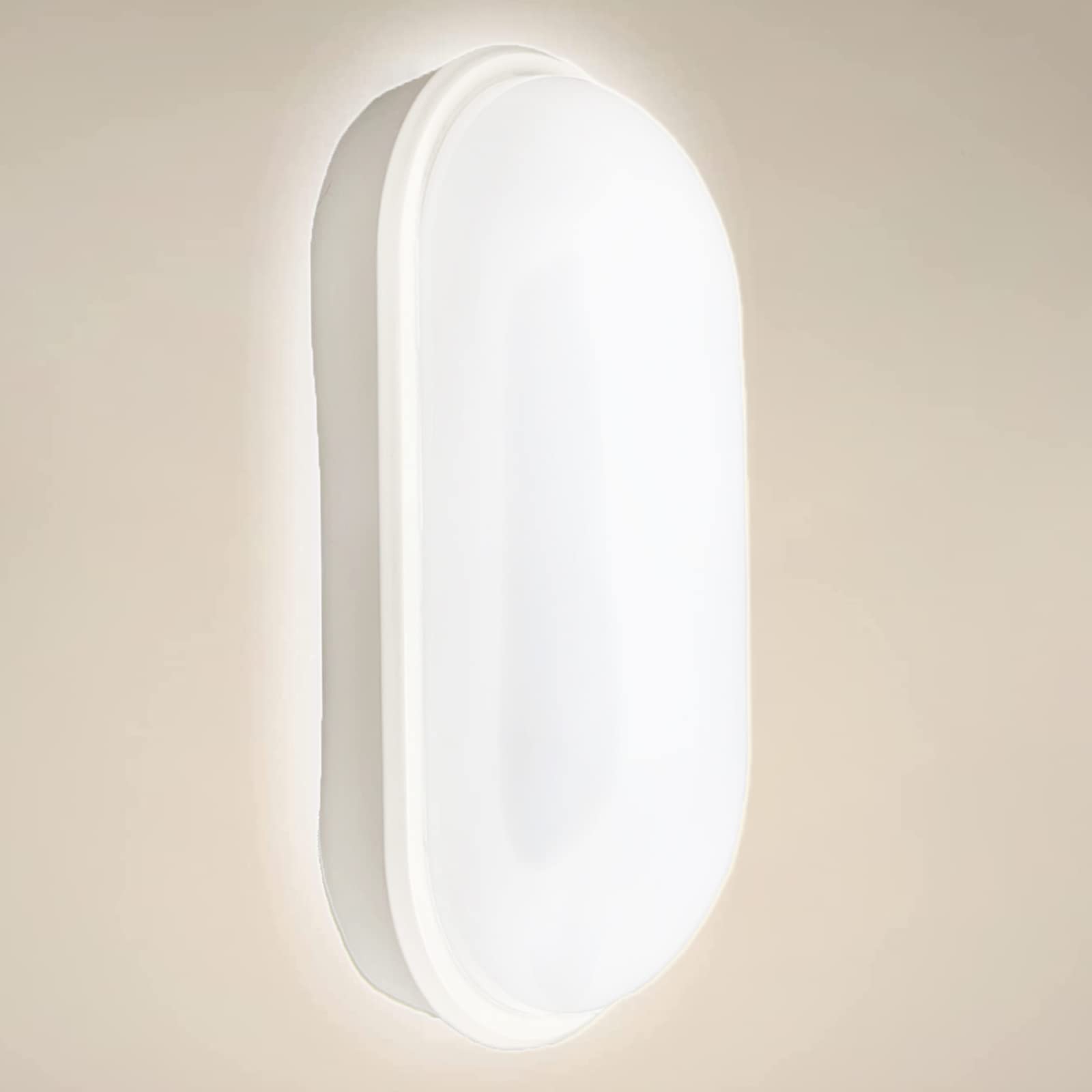 Heyseven LED Lampada da soffitto, 20W 2200LM Luce della cantina a LED, plafoniera ovale, Plafoniera da Parete Impermeabile IP55, Bagno Garage Corridoio Officina Giardino Balcone,…