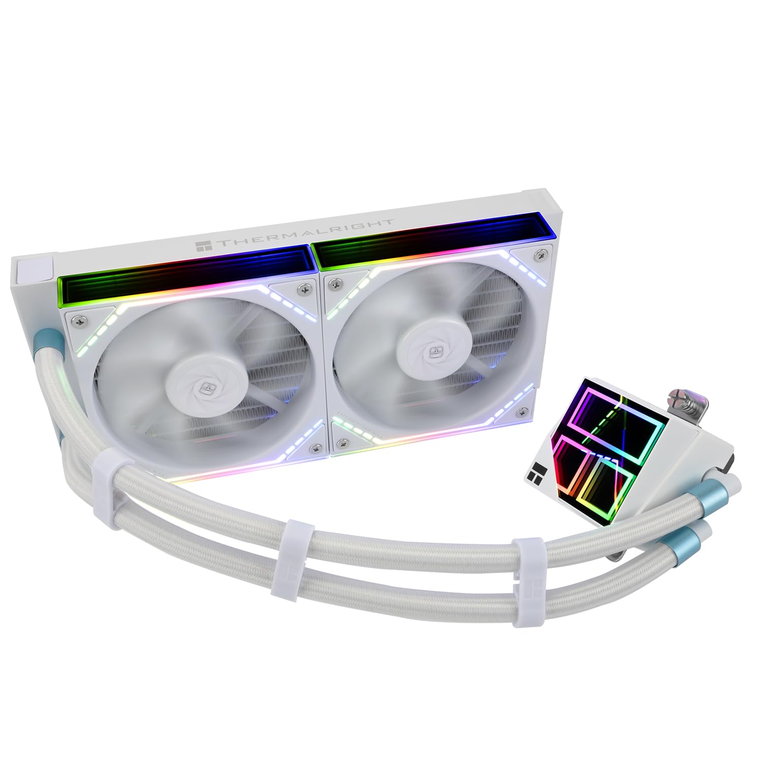 Thermalright Frozen Infinity 240 White Dissipatore ad acqua per CPU, AIO 240, Doppie ventole PWM TL-M12W, Dissipatore CPU a specchio infinito, per AMD/AM4/AM5, Intel LGA1851/1700/…