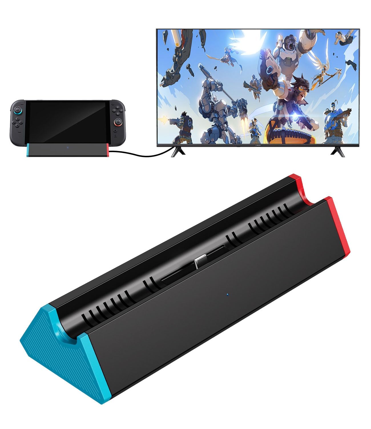 Antank Portatile Dock Compatibile con Nintendo Switch 2/1/OLED, Switch 2 TV Dock con 4K@120Hz Uscita HDMI/100W Carica Ingresso/USB3.0 Caricatore Base Support Switch 2 Ricambio Uff…