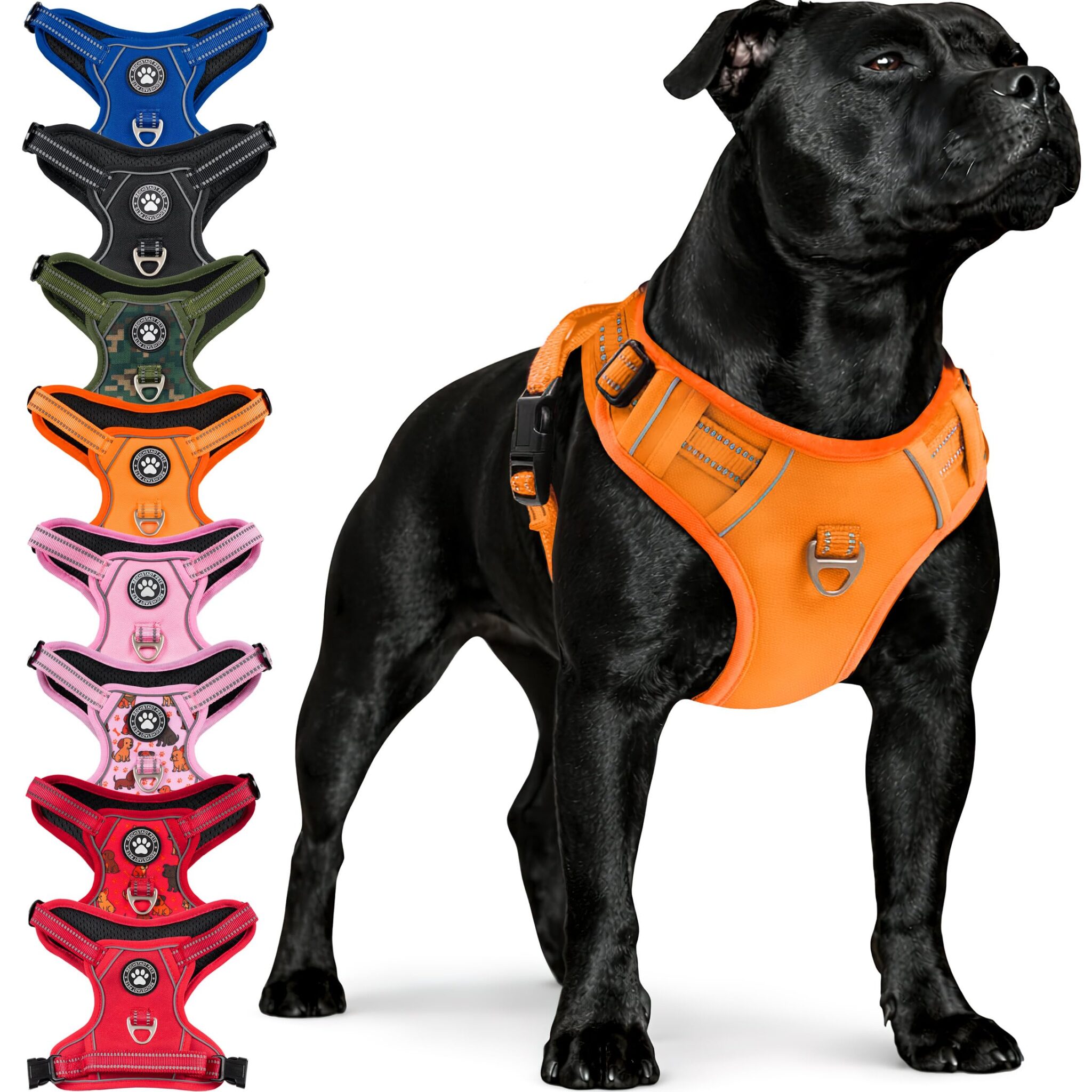 Reichstadt Pets Pettorina Cane Anti-Tiro per Cani Grandi 25RSP083 Aranc L | Pettorina regolabile e imbottita con maniglia, inserti riflettenti e tessuto traspirante per passeggiat…