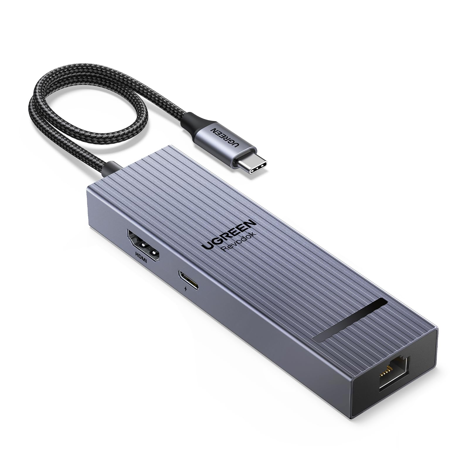 UGREEN Revodok Pro 106 Hub USB C Ethernet Gigabit Adattatore Multiporta | 6 in 1, HDMI 4K 60Hz, 10Gbps 2A1C, PD 100W Ricarica, RJ45 1000Mbps, Compatible avec MacBook Pro Air Neo T…