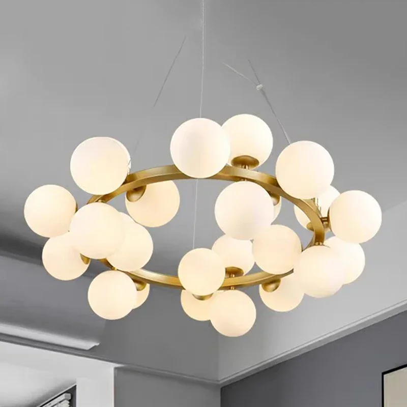 Lampadari a sospensione moderni in vetro a LED, lampadari a sospensione, lampade per soggiorno, sala da pranzo, illuminazione per interni