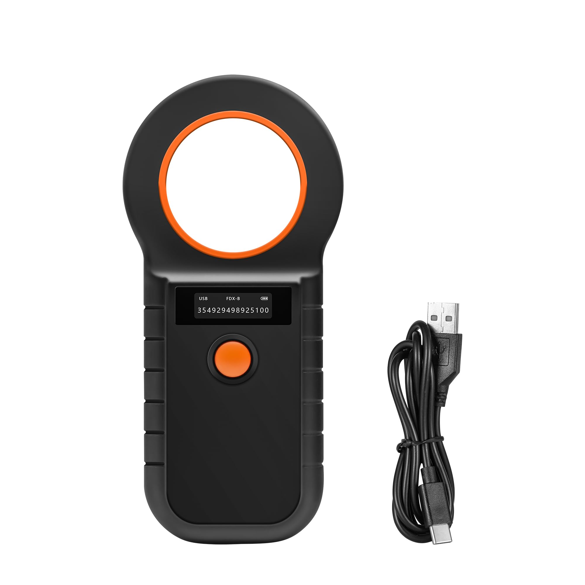 Gbformat Lettore di microchip per animali domestici, OLED per cani, ricaricabile USB, lettore di chip animali, lettore di chip per animali domestici