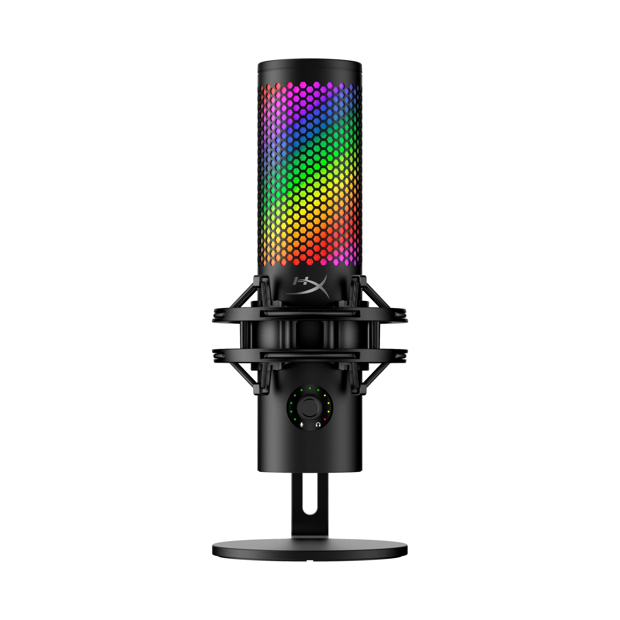 HyperX QuadCast 2 S – USB Microphone for Streamers and Content Creators, 32-bit bit depth 192kHz sampling rate, 100+ aRGB LEDs, PC Win11, Mac, Steam Deck, USB-C - Black