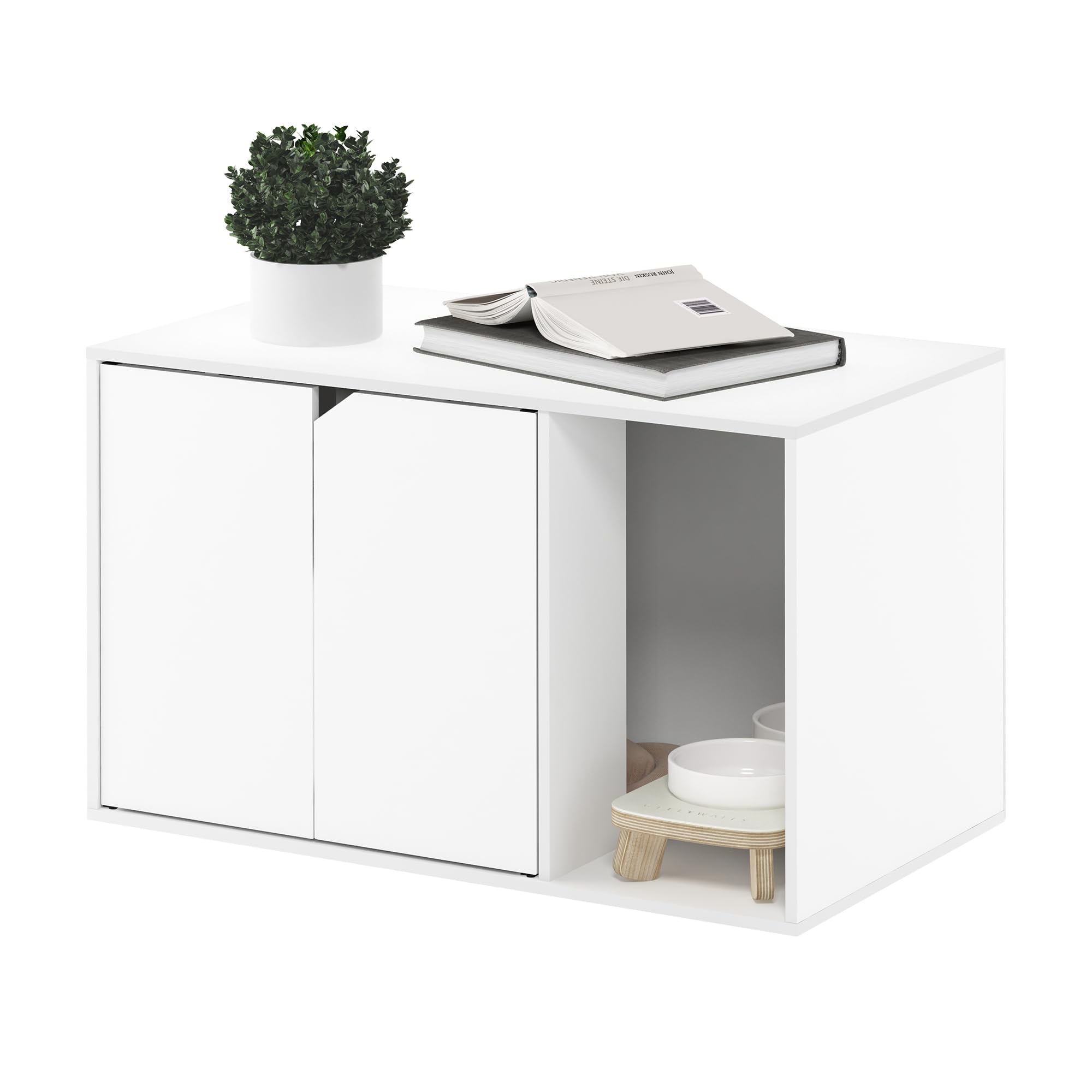 Furinno Peli Contenitore per lettiera, Bianco Solido
