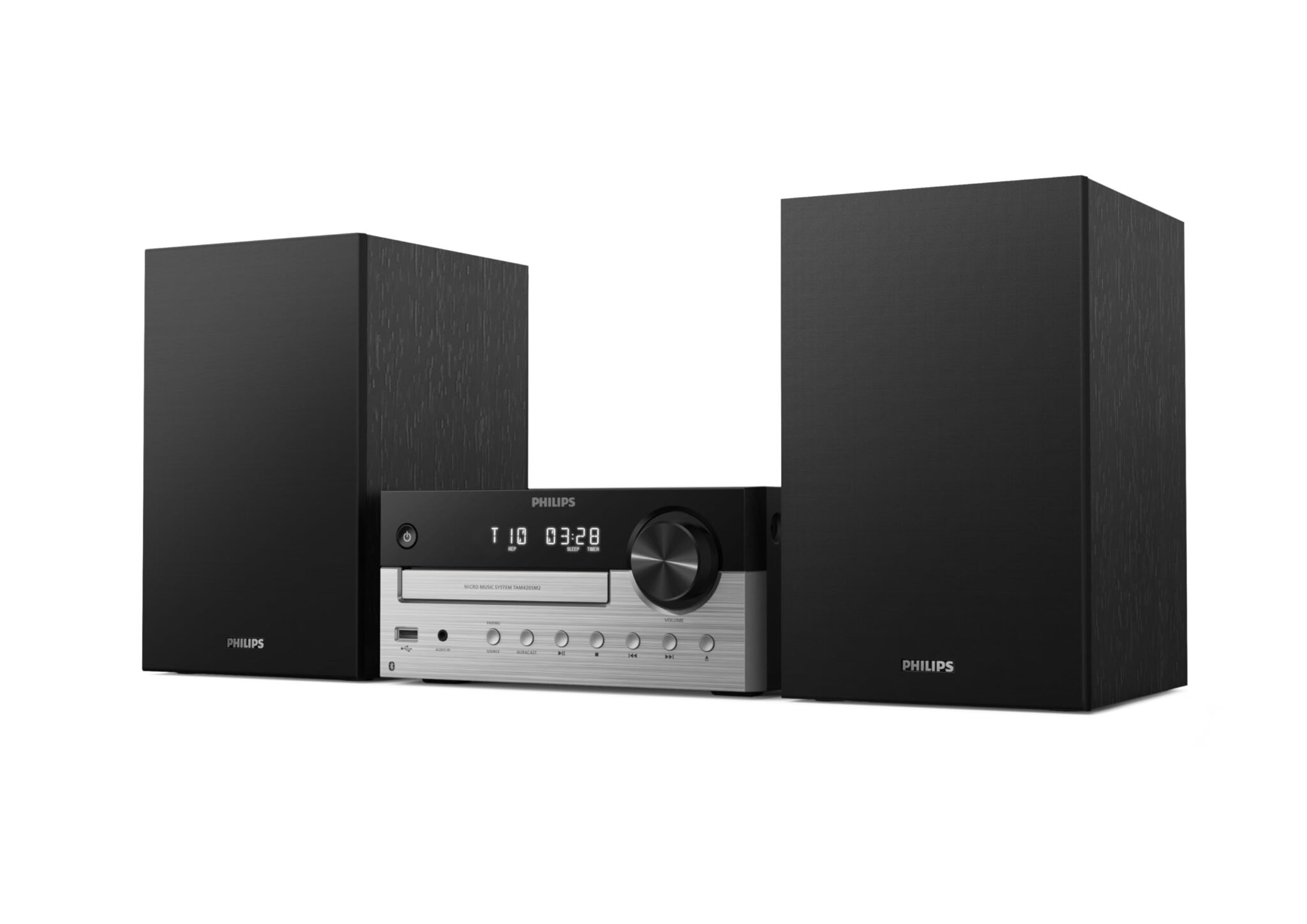 Philips TAM4205M2 Sistema Micro Hi-Fi – 80W, Altoparlanti Bass Reflex, CD, FM, USB, Audio-in, Bluetooth 5.4, Auracast, Digital Sound Control, Telecomando, Imballaggio ecologico