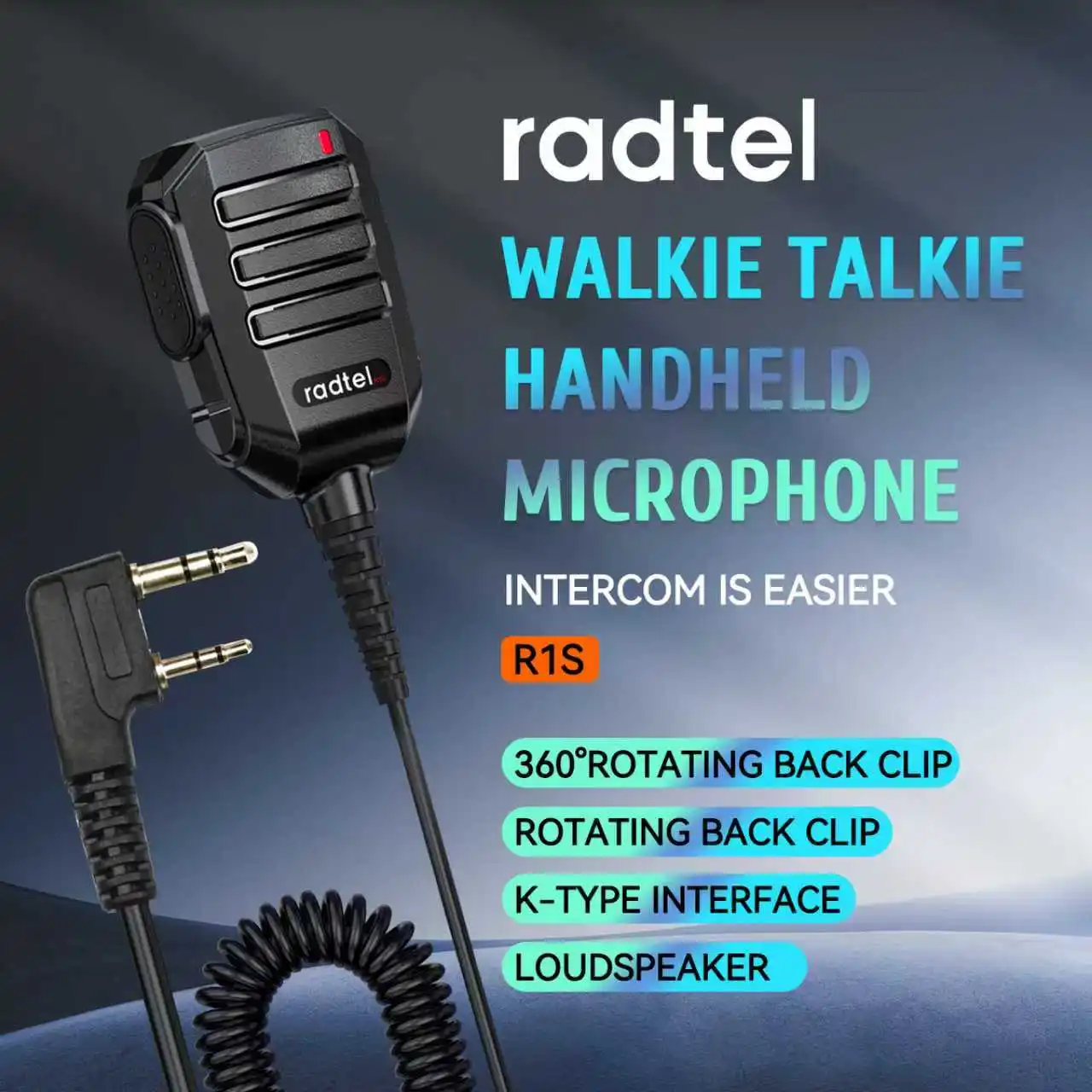 Microfono altoparlante Radte R1S con 360 ° Altoparlante con clip da cintura rotante per Radtel RT-4D RT-493 RT-860 RT-900 RT-910 RT-910B
