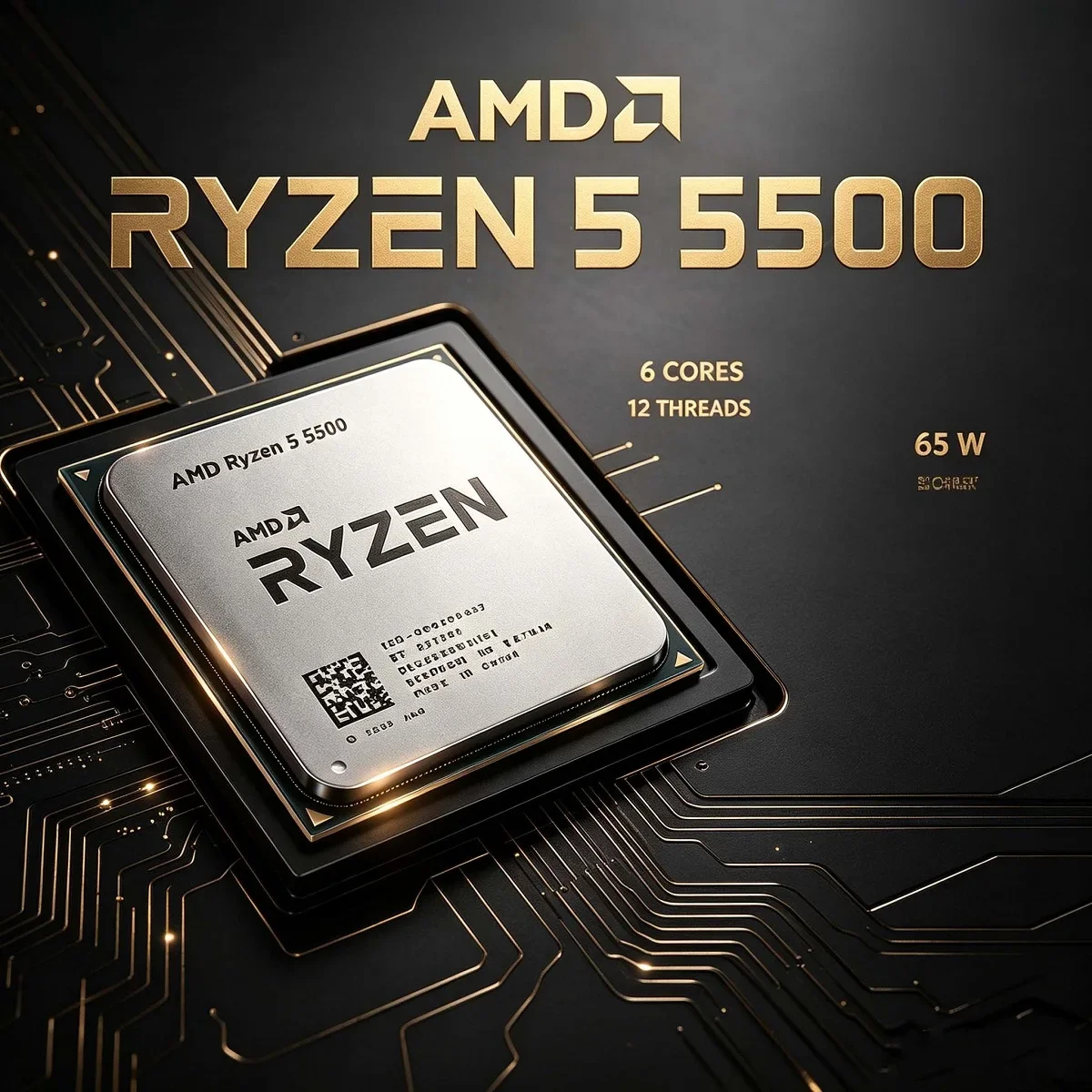 AMD Ryzen 5 5500 CPU R5 5500 Processore Socket AM4 3.6 GHz 6-Core 12-Thread 7NM L3=16M 100-000000457 ma senza dissipatore