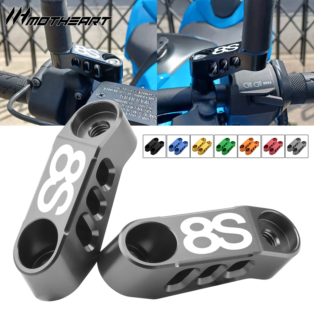 Supporti per Specchietti Retrovisori Moto per GSX‑8S 2023‑2024, Adattatori di Estensione per Specchietti Retrovisori, Accessori per una Visibilità Migliorata
