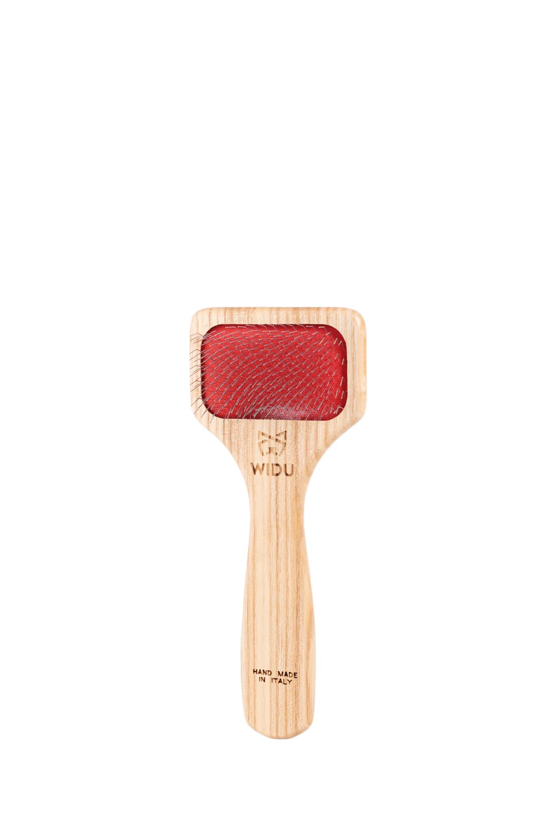 WIDU - Spazzola per Cani e Gatti, Ideale per Animali di Taglia Piccola a Pelo Corto, Cardatore Professionale in Legno di Frassino, Handmade in Italy - 16 x 7 cm, con Denti Lunghi…