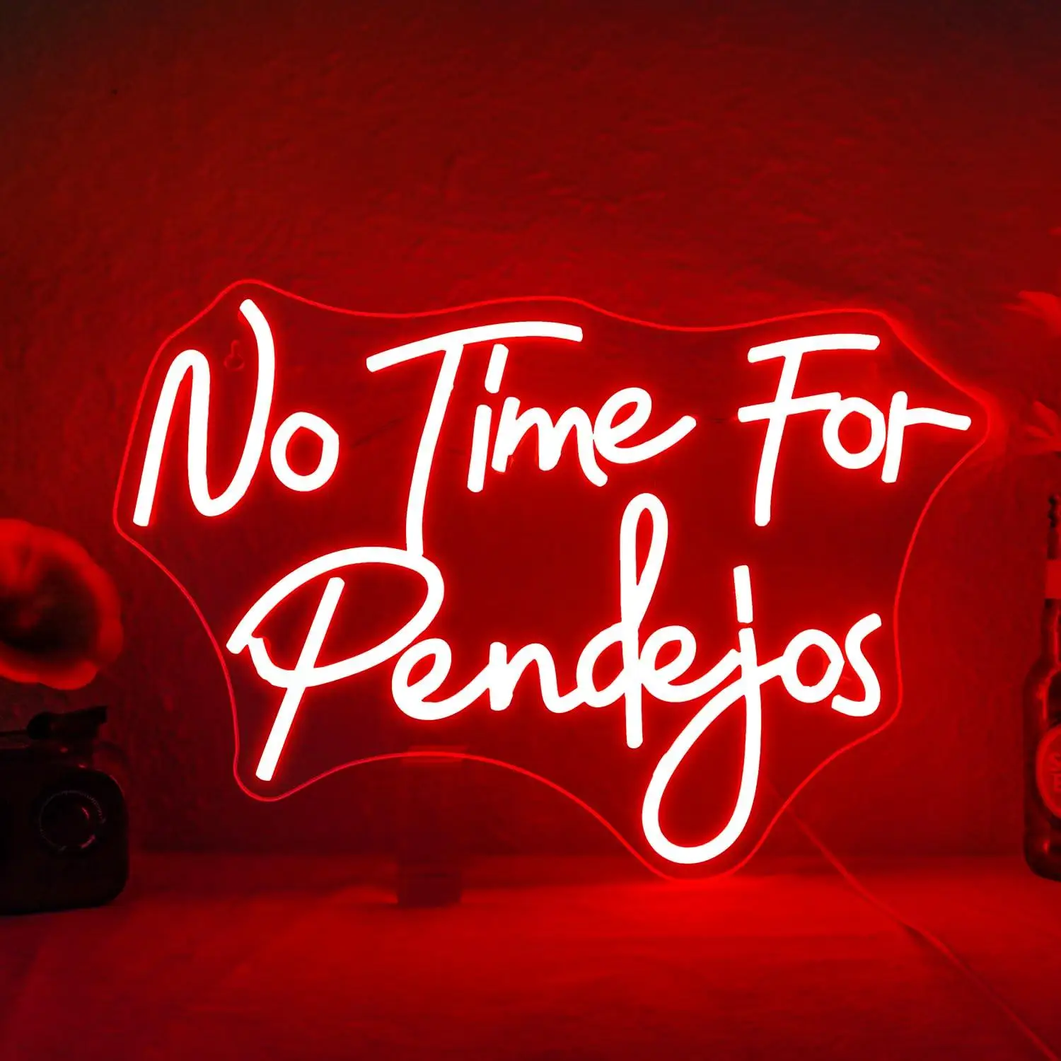 Insegna al Neon 'No Time for Pendejos' con Luci LED Dimmerabili USB per Aula, Caffetteria, Bar, Camera da Letto, Studio, Decorazione Murale, Regalo