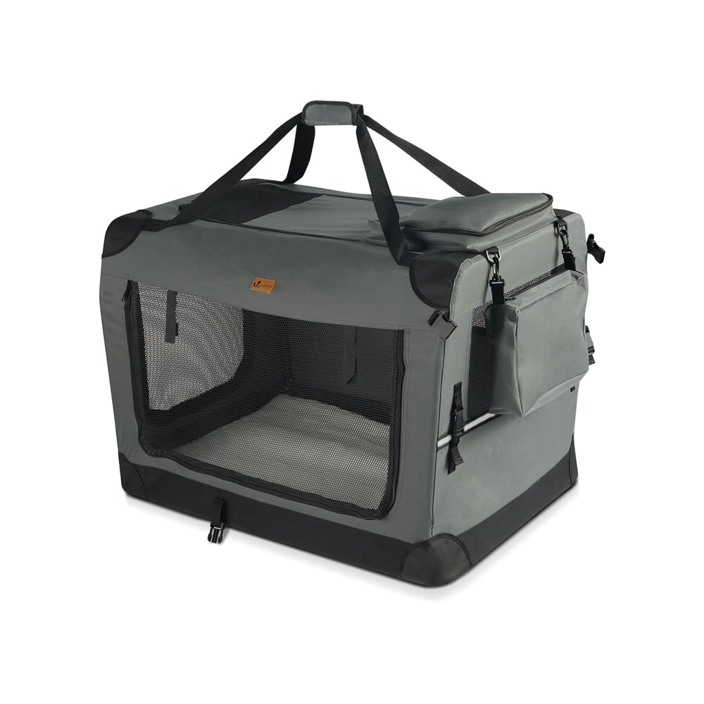 VOUNOT® Trasportino per Cani Gatti Borsa da Trasporto Cane con Materasso Morbido Striscia Riflettente, Box Scatola Pieghevole Viaggio per Animali Domestici, Portabile Traspirante,…