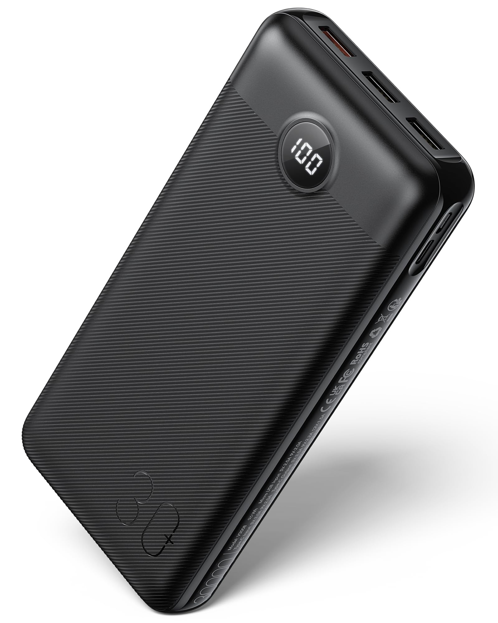 VEGER Power Bank 30000mAh PD 20W QC3.0 Ricarica Rapida Caricatore Portatile | 4 Uscite 2 Ingressi con LED Display Digitale Batteria Esterna Compatibile con iPhone/Samsung/Huawei/i…