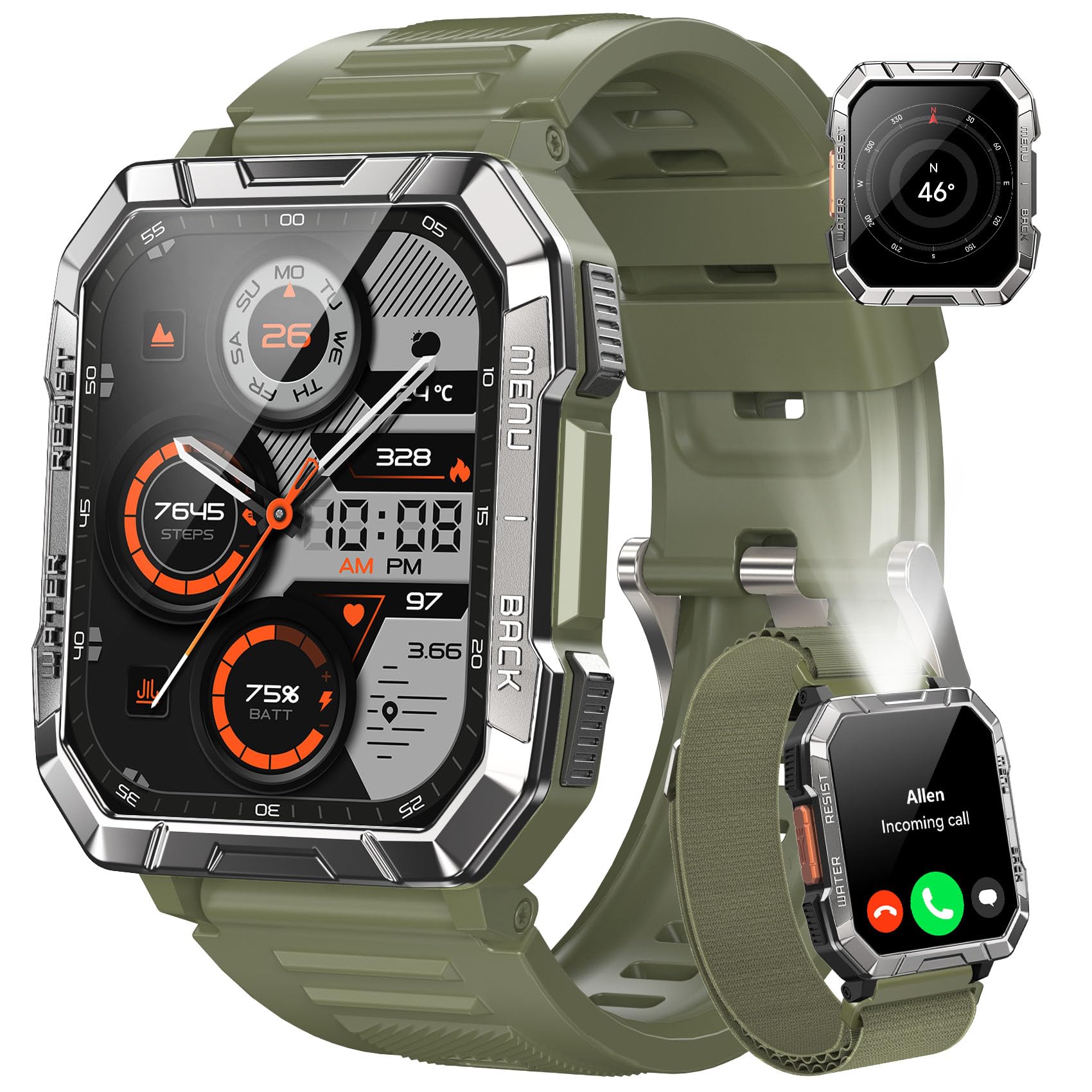 Blackview Smartwatch Uomo, Smartwatch Militare Uomo Fitness con Chiamate Bluetooth,2.01" Orologio Intelligente 112+ Modalità Sportive/900 mAh/Sonno/Cardiofrequenzimetro/Torcia/Bus…