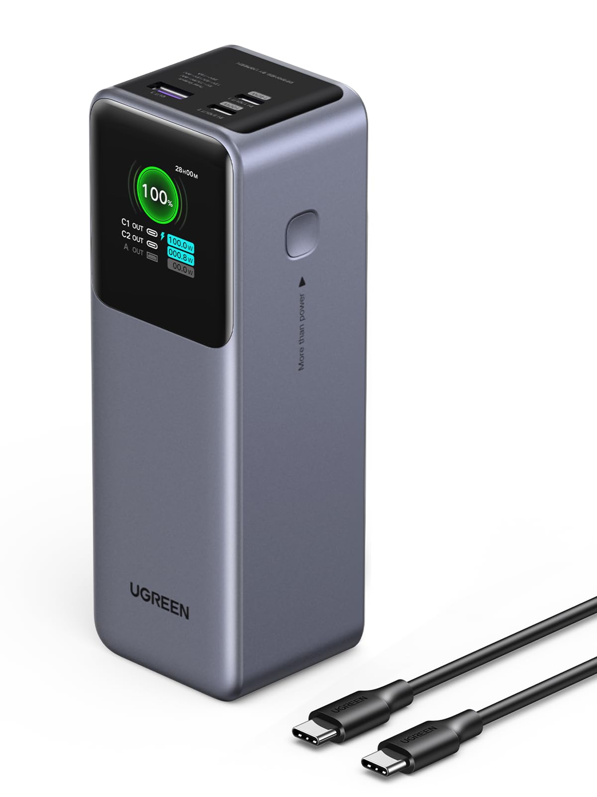 UGREEN Nexode Pro 200W Power Bank 25000mAh Caricatore Portatile USB C 140W | Ricarica Rapida, 3 Porte 2C1A, Display TFT, Multiprotezione, Compatibile con iPhone 17 16 15 Galaxy S2…
