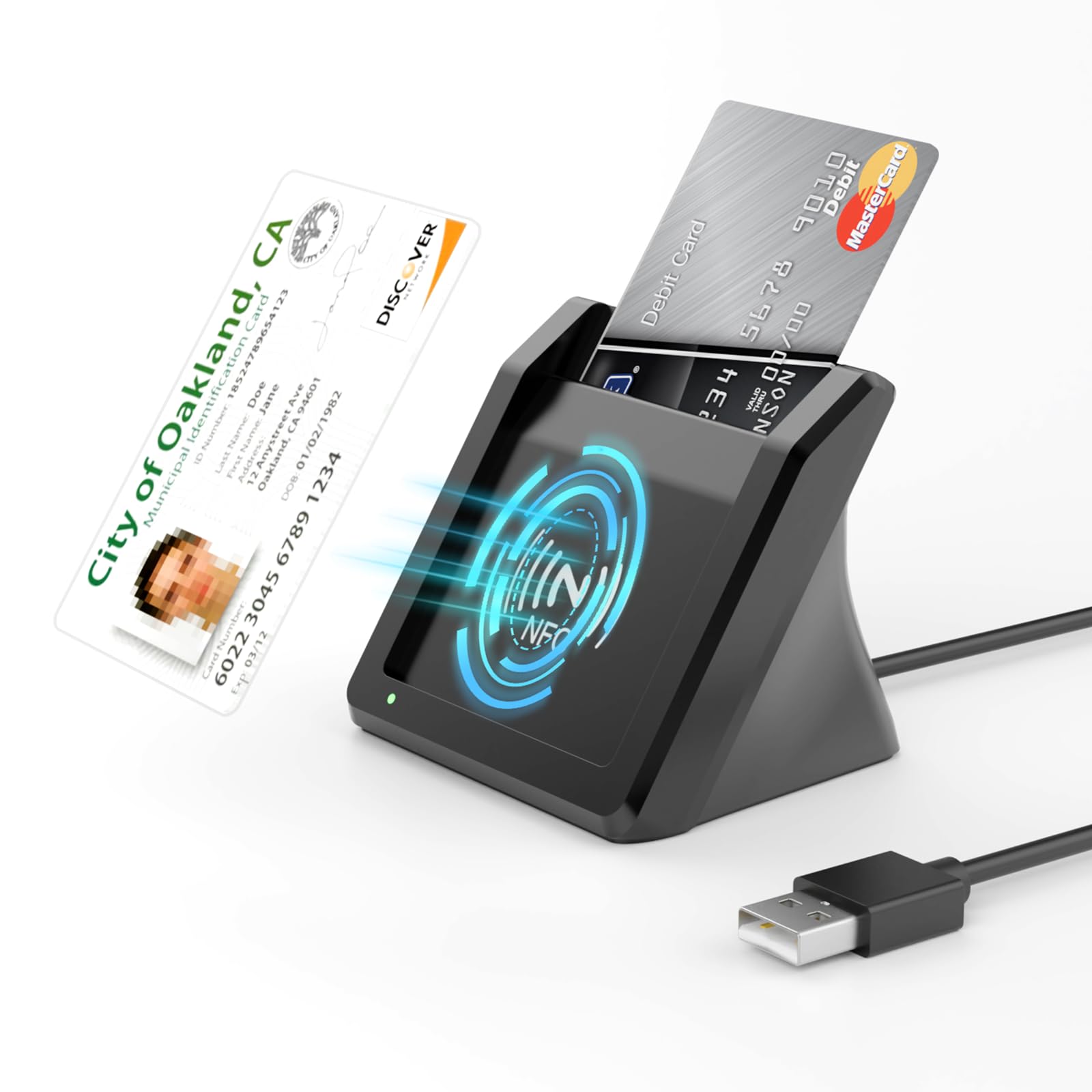 USB Lettore CIE 3.0 Carta d'identità per Contatto e Contactless CIE/CRS/CNS | Lettore NFC Carta Identita Elettronica e Tessera Sanitaria Italiana,Lettore Smart Card Firma Digitale…
