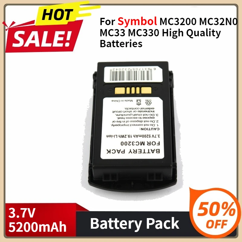 Batteria sostitutiva da 3,7 V 5200 mAh 82-000012-02 per batterie Symbol MC3200 MC32N0 MC33 MC330 di alta qualità