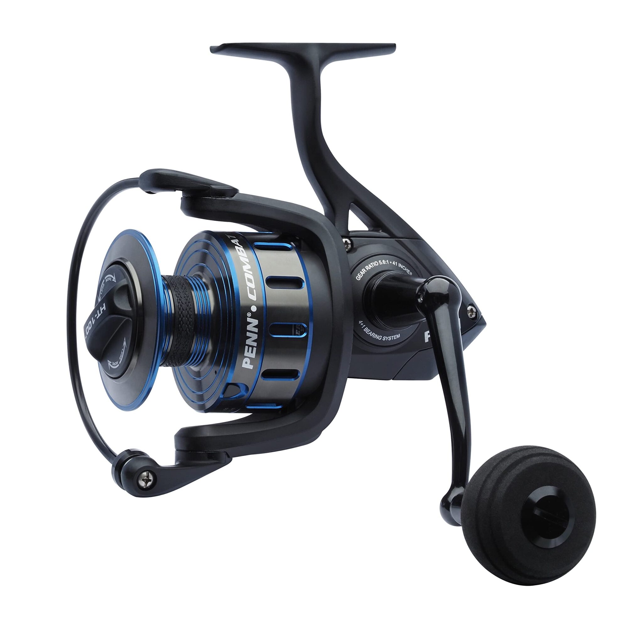 PENN Mulinello Combat III per pesca in acqua salata, versatile, per barca, kayak, riva, spinning, jigging, surf e uso a tutto tondo, nero/blu