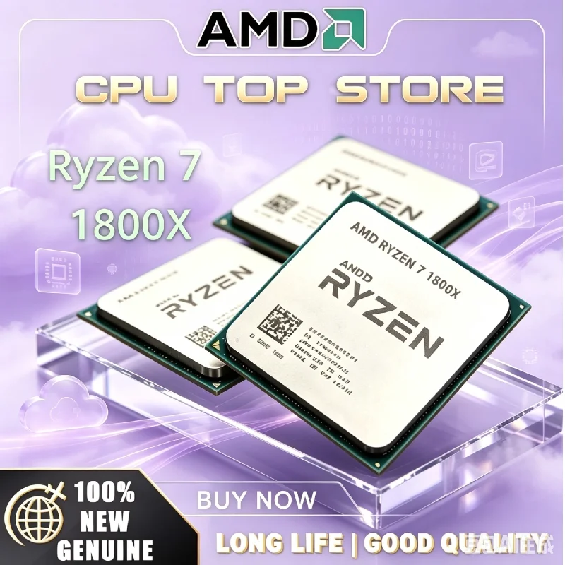 Processore AMD Ryzen 7 1800X Originale Nuovo di Zecca, 8C16T 3.60GHz-4.0GHz 95W TDP Socket AM4 CPU Desktop