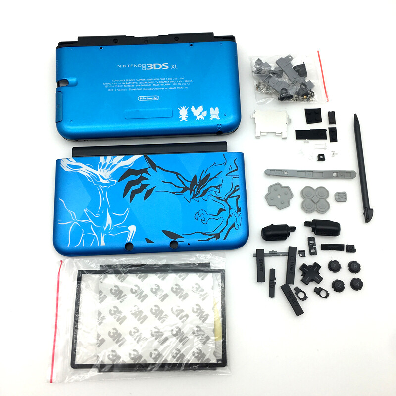 Kit completo custodia alloggiamento completo ricambio Pokemen blu per 3DS XL/LL