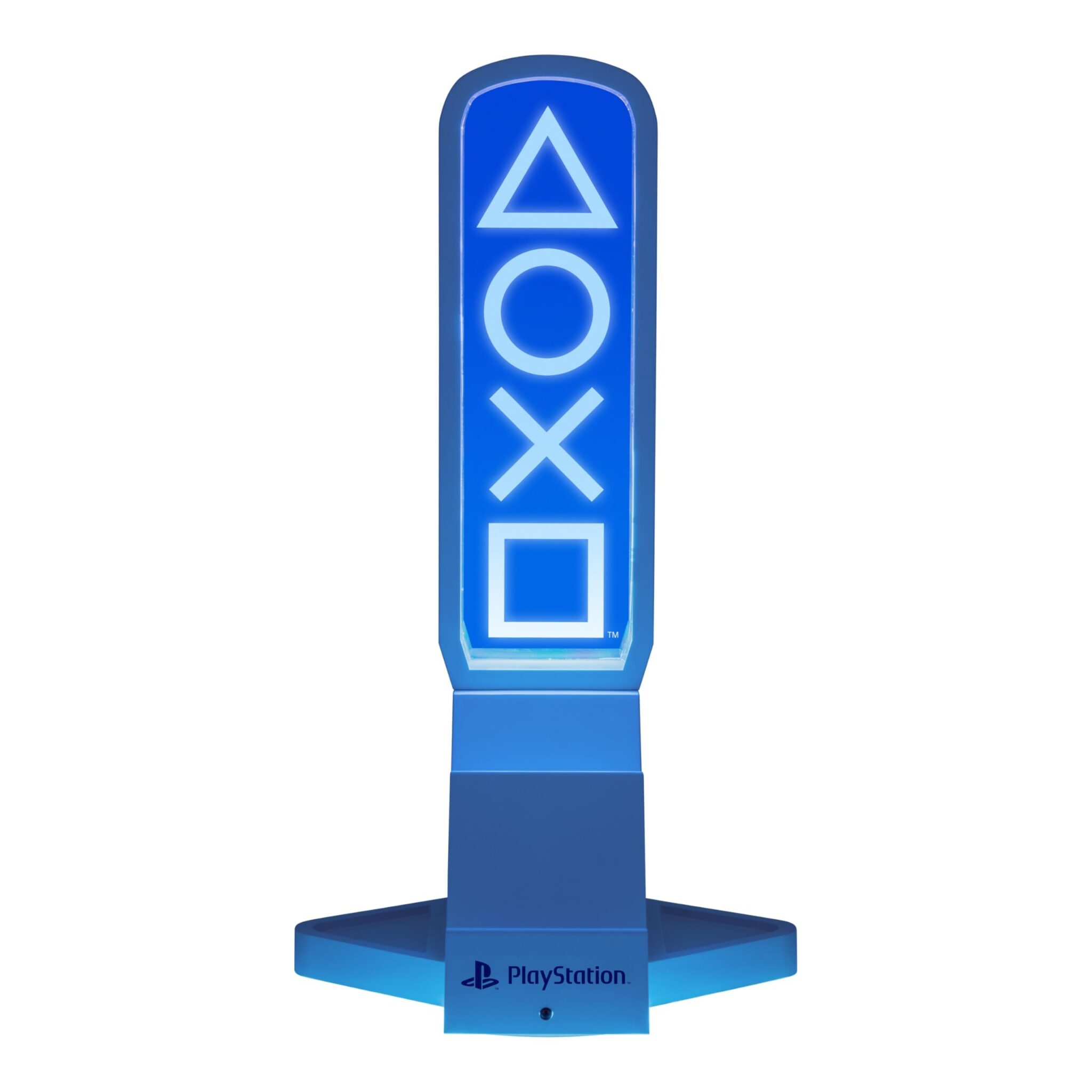 Paladone, Supporto per cuffie 3 in 1 e stazione di ricarica tecnologica PlayStation, con supporto per controller, 2 porte USB-C, pannello luminoso RGB che cambia colore, con licen…
