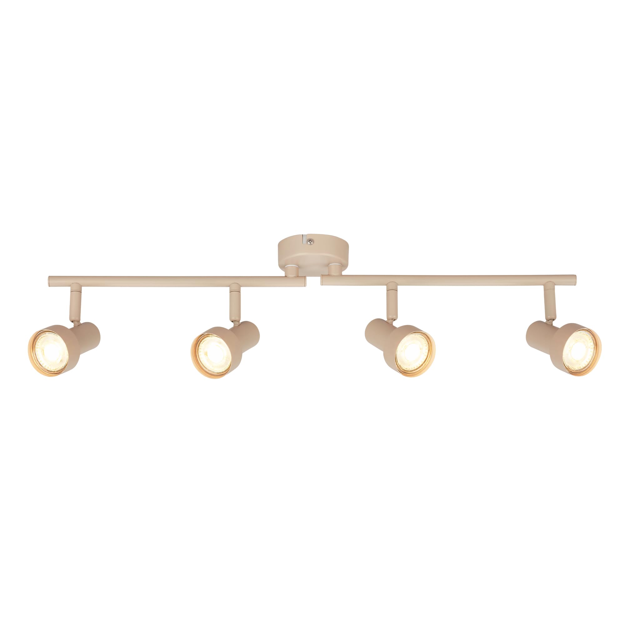 BRILONER - Plafoniera orientabile, attacco GU10, max 9 W, faretti soffitto, lampada soffitto, plafoneria, plafoniere, camera da letto, faretto, faretti cucina, 60,5 cm, beige