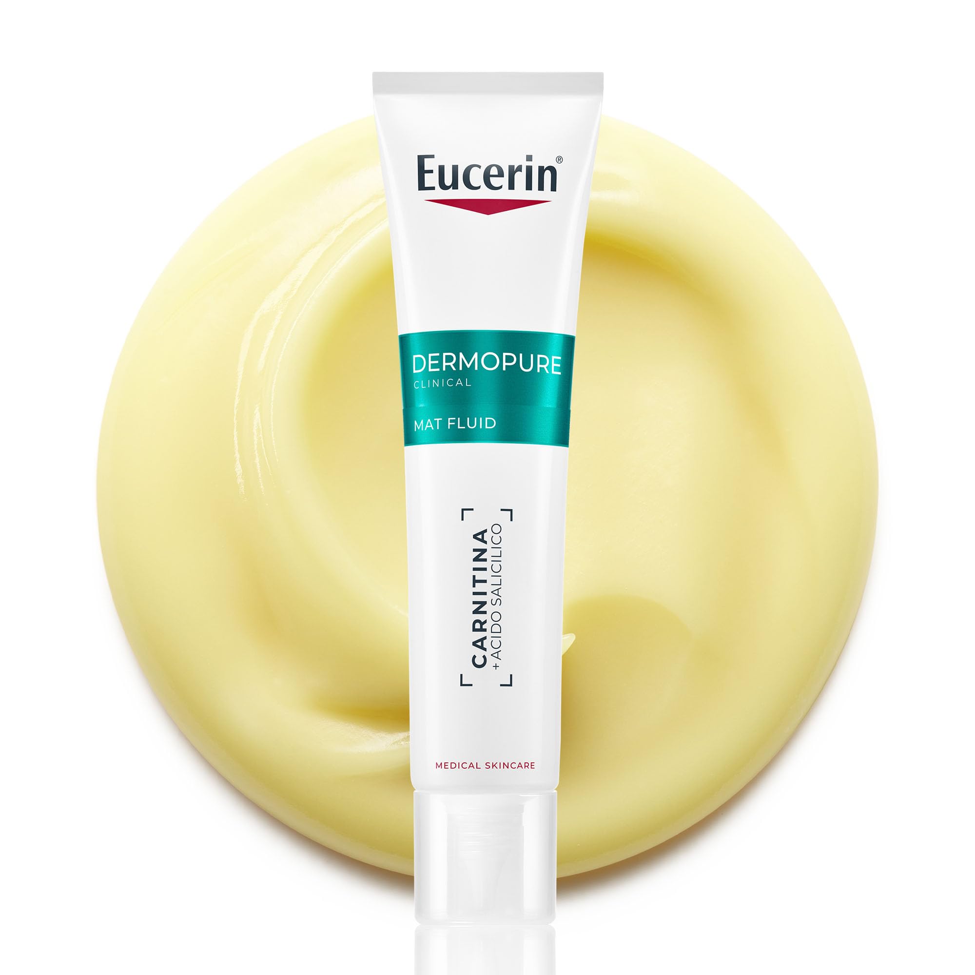 Eucerin DermoPure Clinical Fluido Opacizzante 40 ml, Crema opacizzante viso per 8h effetto mat, Crema viso pelle grassa e acneica con Acido Salicilico e Carnitina anti-imperfezion…