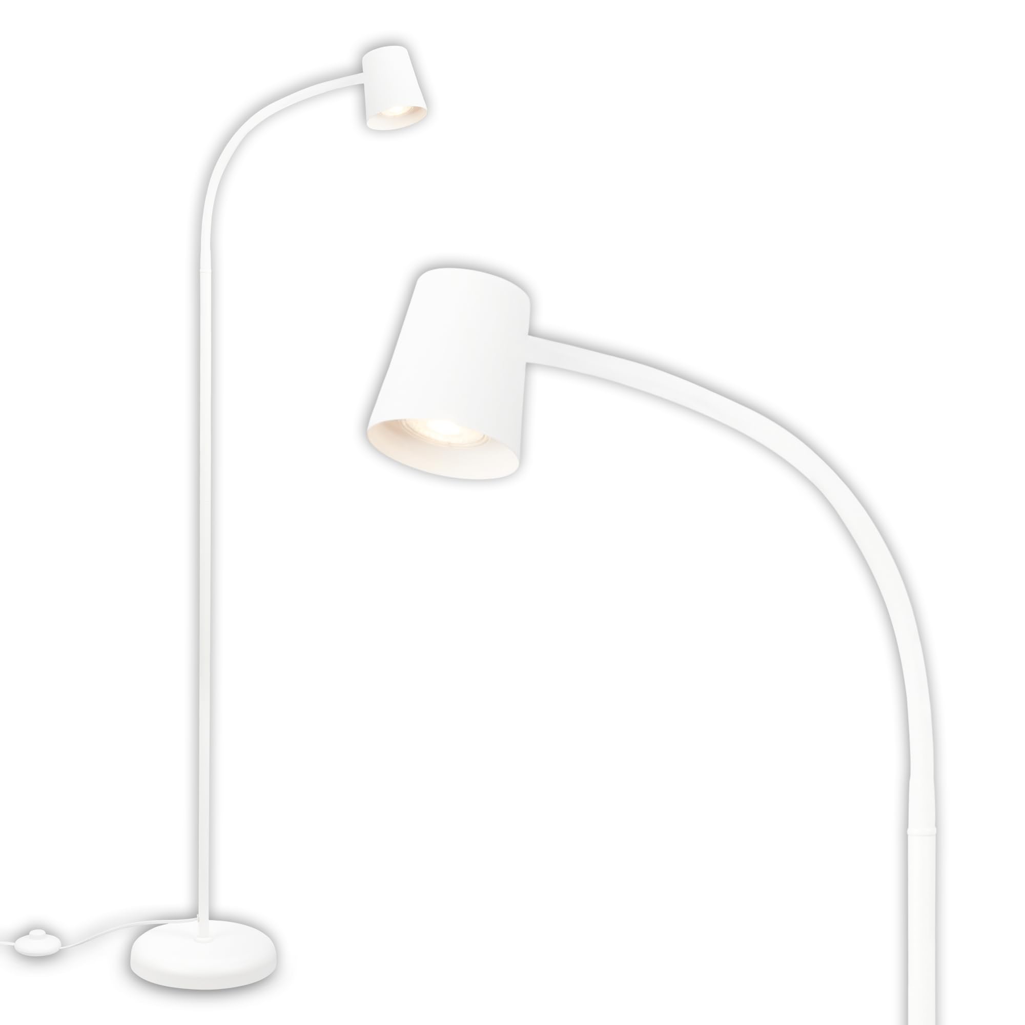 BRILONER – Lampada da terra, piantana, lampada da pavimento, pulsante a pedale, illuminazione indiretta, Interruttore a pedale, soggiorno, lettura, 9W, 1275x210mm (AxD), metallo,…