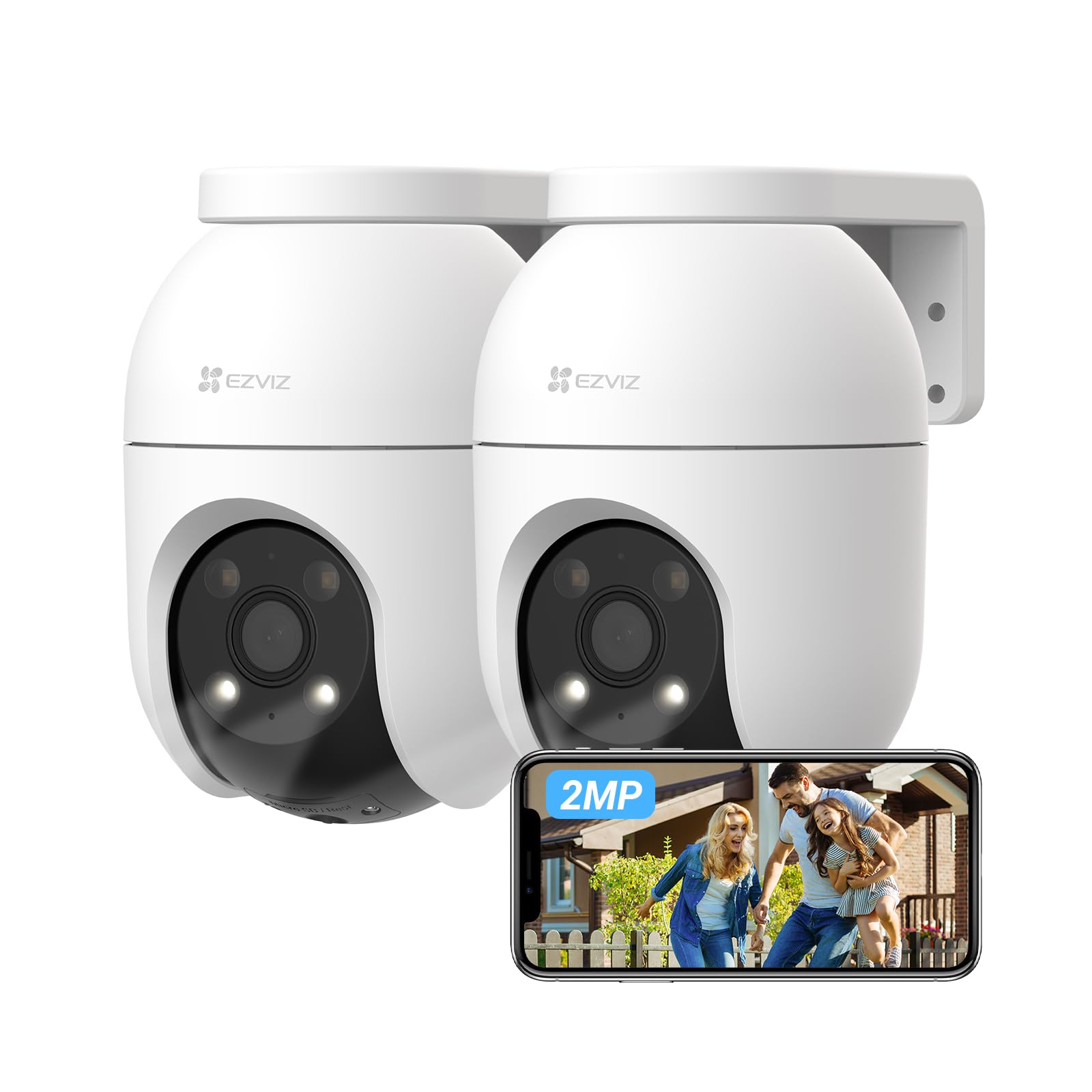 EZVIZ C8c 2MP 2PK Telecamera di Sorveglianza Wi-Fi da Esterno a 360° | Rilevamento Umano, Visione Notturna a Colori, Monitoraggio Auto-Zoom, Audio Bidirezionale, Difesa Attiva, IP…