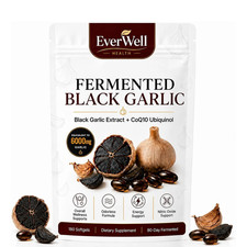 Everwell Aglio Nero Fermentato 180 Capsule Morbide, Integratore Vegano Non OGM Inodore