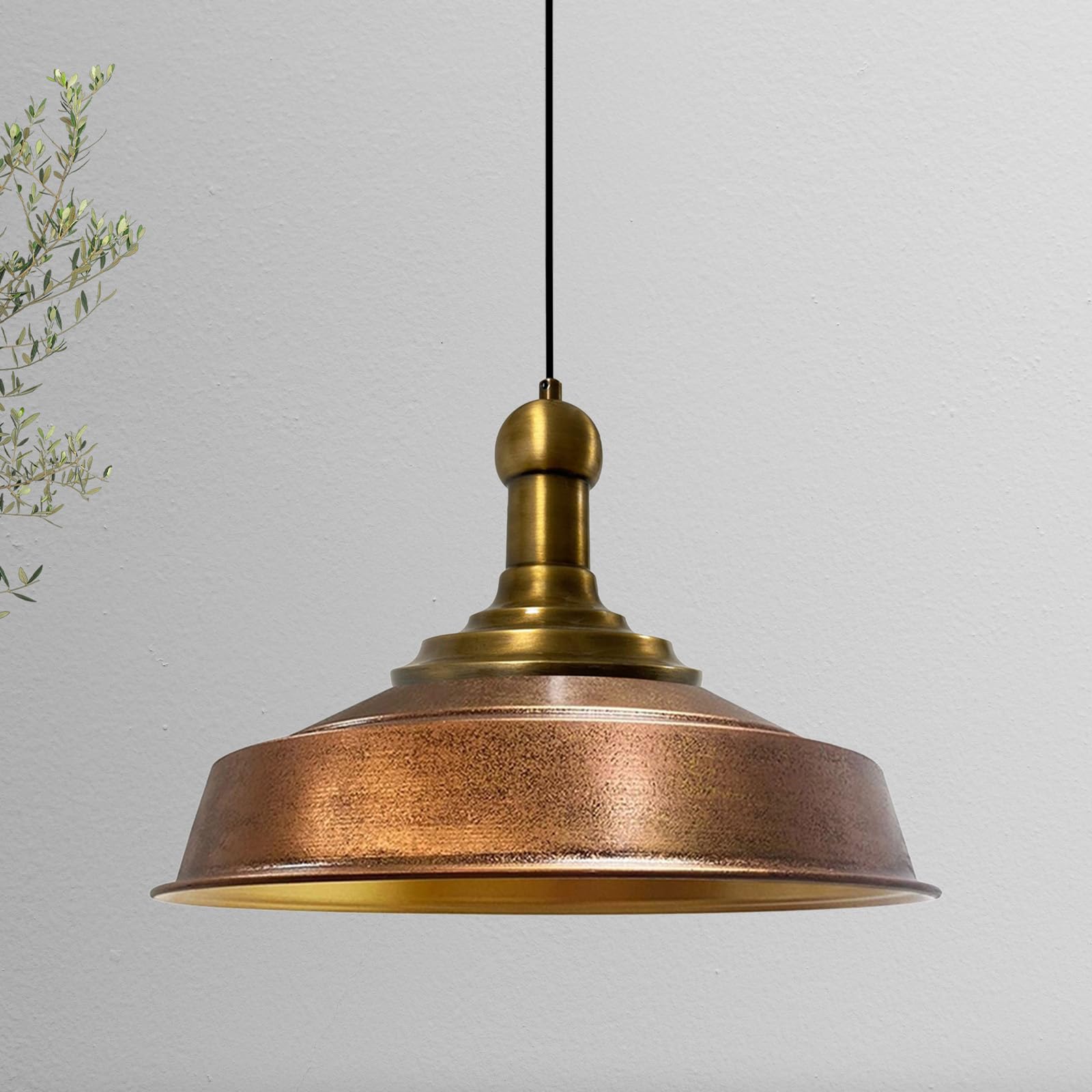 Bamyum Asletl Long-Knob 41 cm Lampadario Industriale, Lampada a Sospensione Metallo Vintage, Lampadario da Cucina e Soggiorno