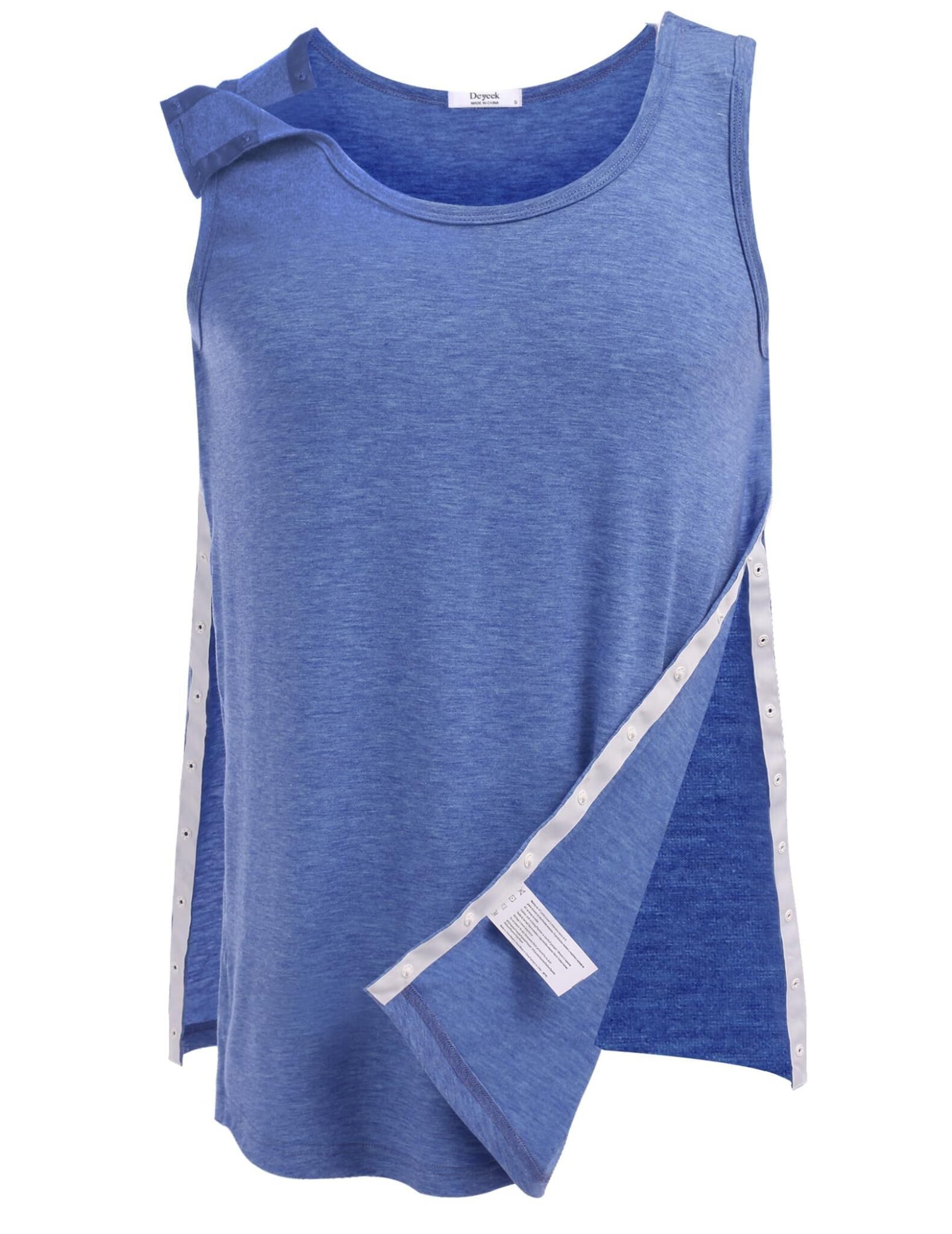PINSPARK Maglietta Unisex per Canotte Post-operatorie alla Spalla Canotta da Riabilitazione da Donna t-Shirt da Uomo con Bottoni a Pressione e Strappi Abbigliamento per chemiotera…