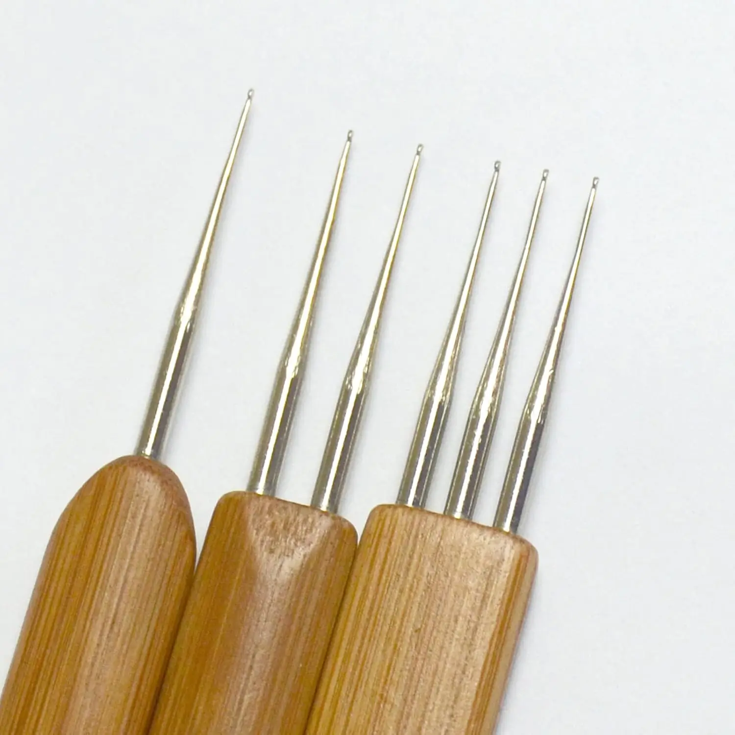 Set di 3 Pezzi di Uncinetti in Bambù per Dreadlock, Aghi da 0,75 mm per Creare Treccine e Dreadlock Fai-da-Te, Accessori per lo Styling Quotidiano dei Capelli