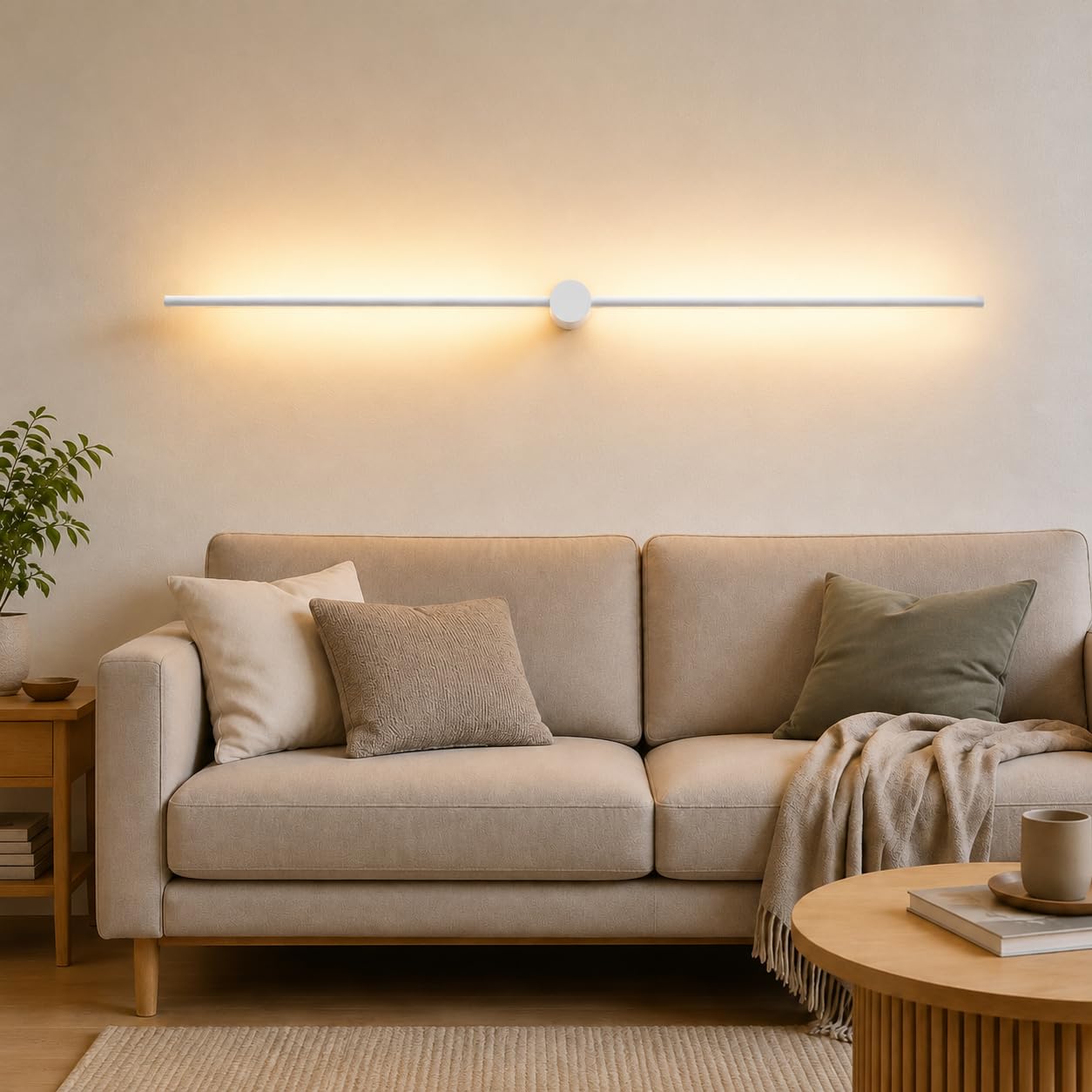 ZMH lampada da parete LED per interni - lampada moderna per corridoio 100CM | lunga lampada per scale bianco caldo 3000K lampada girevole per letto illuminazione da parete per cor…