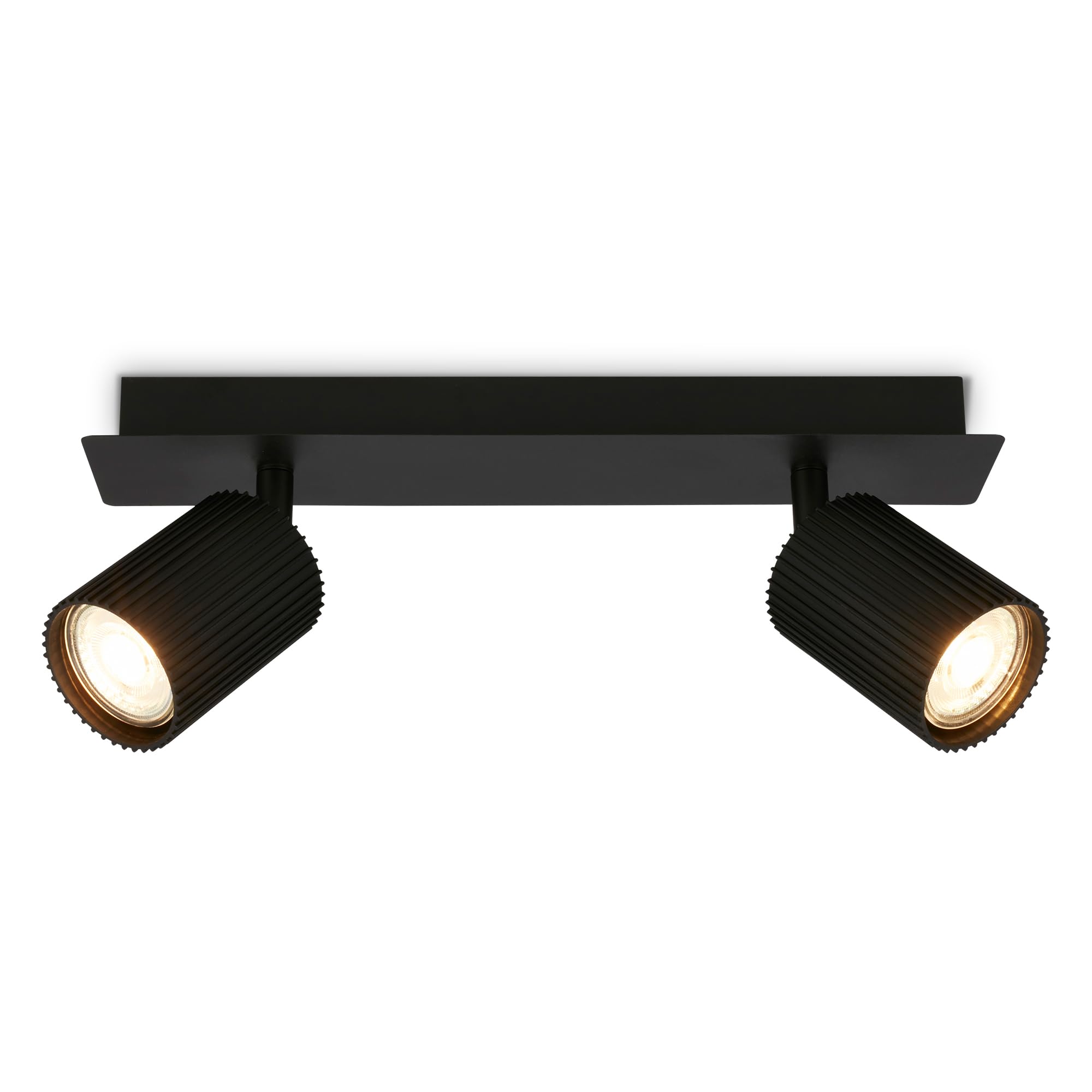 Briloner - Plafoniera orientabile, attacco GU10, max 9 W, faretti soffitto, lampada soffitto, plafoneria, plafoniere, camera da letto, faretto, faretti cucina, 32 cm, Nero