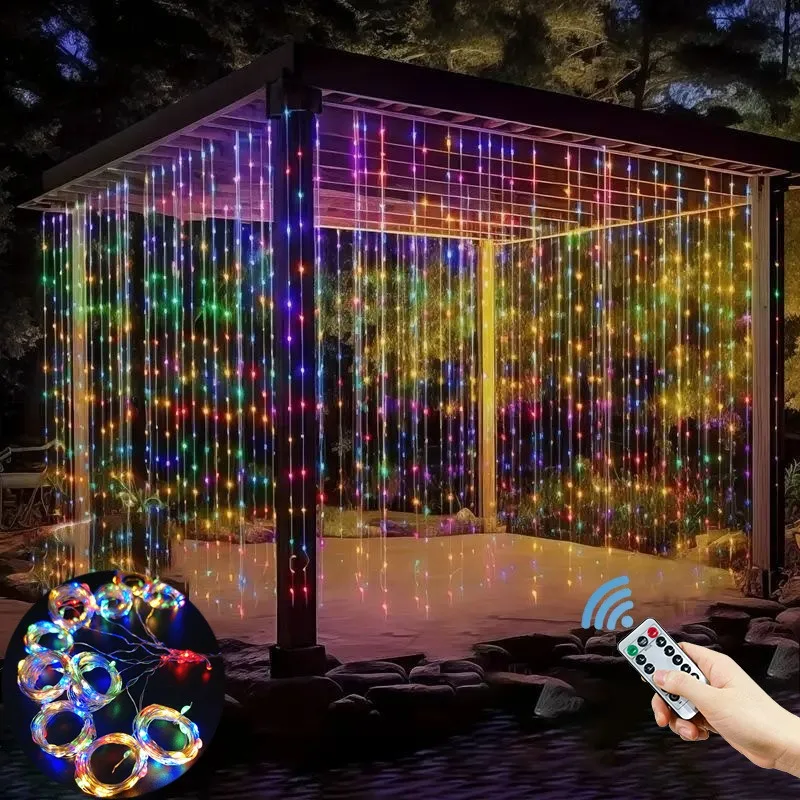 Luci a tenda LED 3/4/6m, Ghirlanda USB con telecomando, Luci decorative per matrimoni e feste, Decorazione per la casa e la stanza