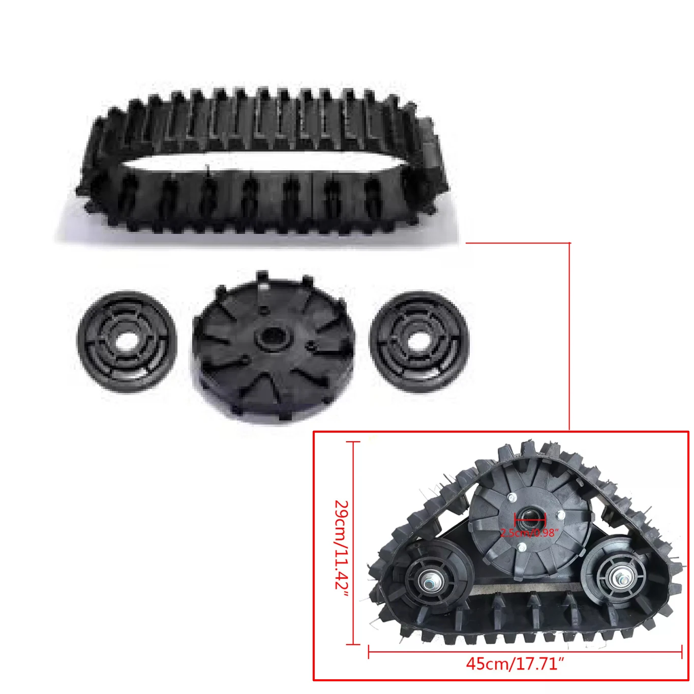 1 SET di cingoli in gomma di ricambio, larghezza 12 cm, con trasmissione, per ATV taglia S, carrello a 4 ruote, pneumatici da neve, per modifica e sostituzione di veicoli a quattr…