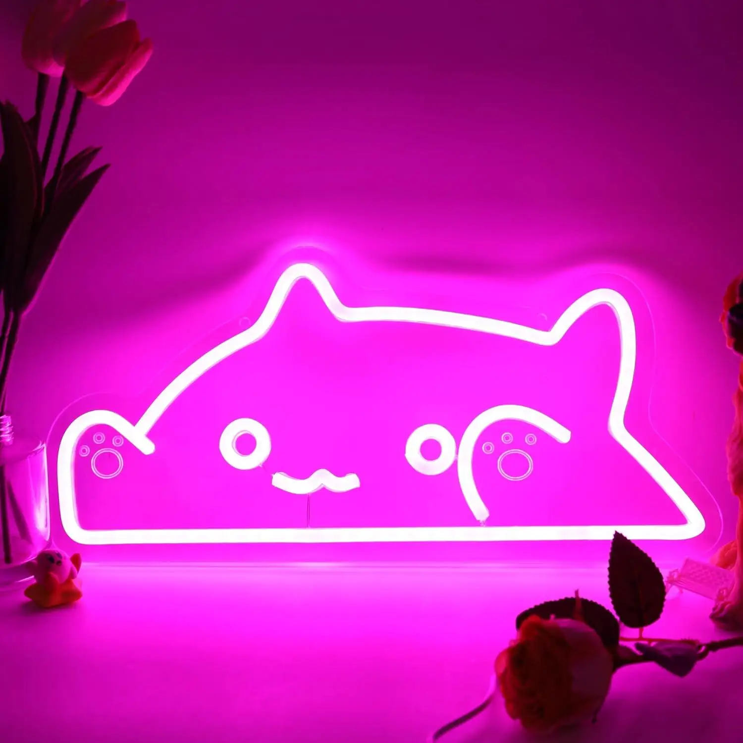 Insegna al Neon a Forma di Gatto, Luci LED al Neon USB Dimmerabili per Camera da Letto, Cameretta, Decorazione Stanza Bambini, Regalo Speciale di Compleanno per Bambini, Luce Nott…