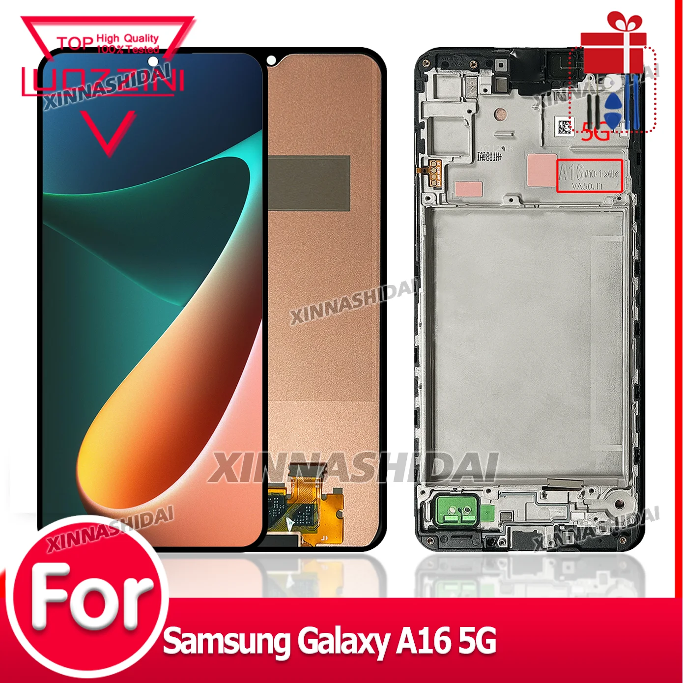 LCD Per Samsung Galaxy A16 5G Display LCD Display LCD Touch Screen Con Cornice Digitizer Assembly Per Samsung A16 5G Display